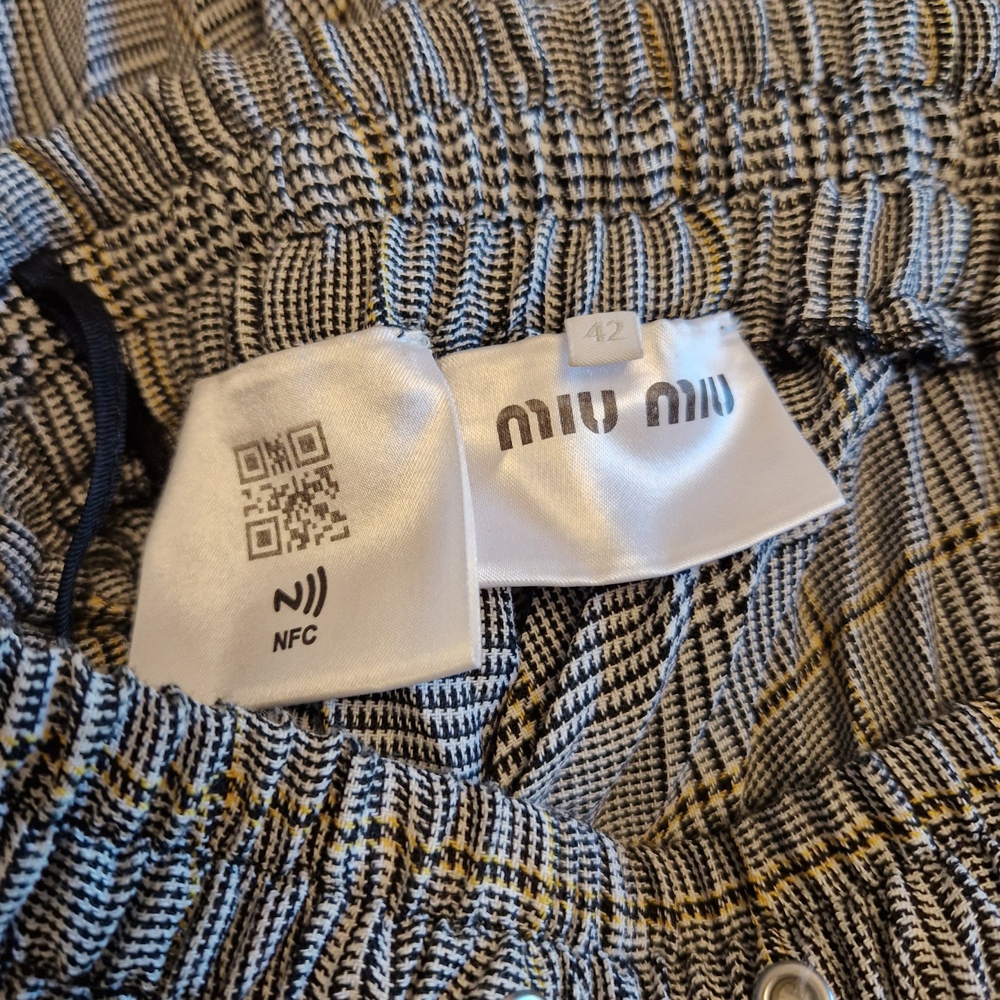 Gonna Miu Miu principe di Galles plisse'