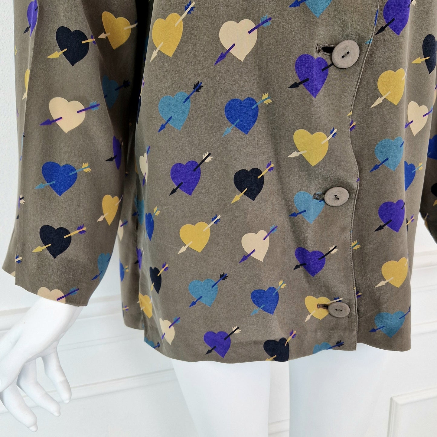 Giacca Krizia vintage in seta con cuori