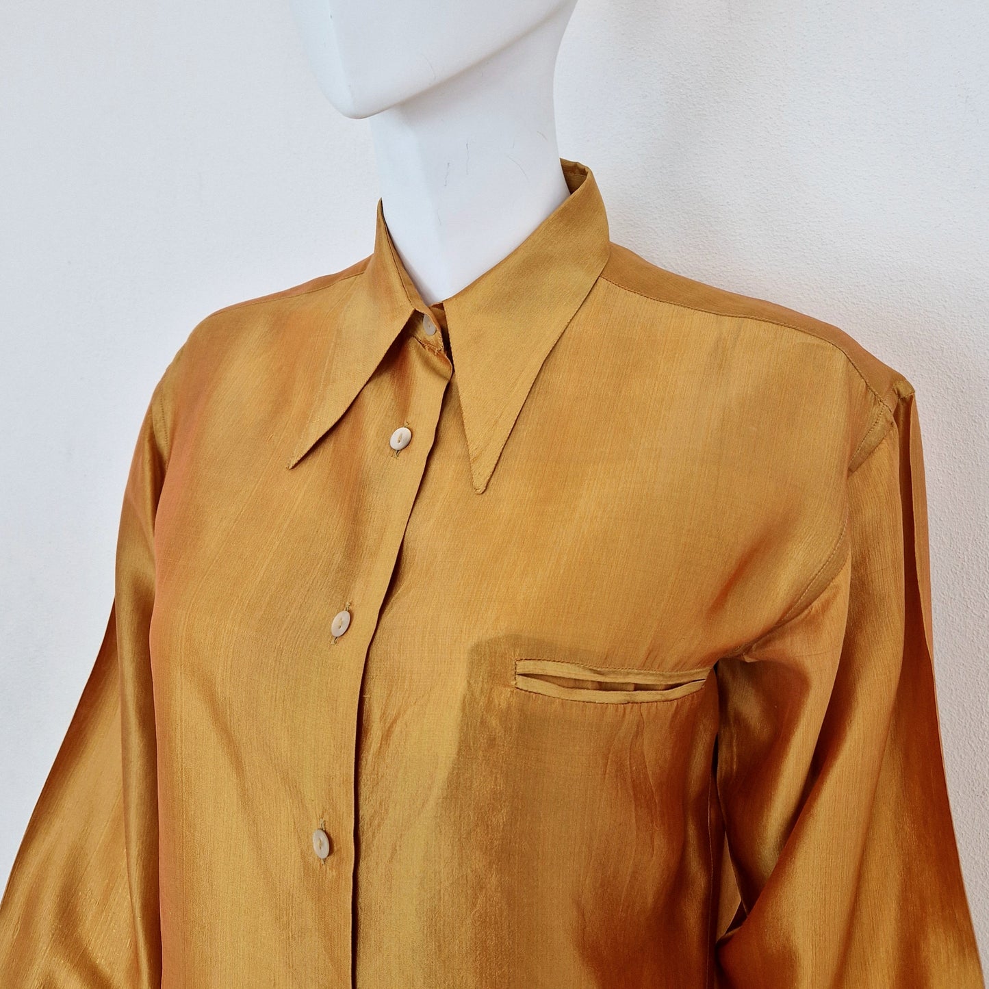 Camicia Romeo Gigli 1990 seta gialla