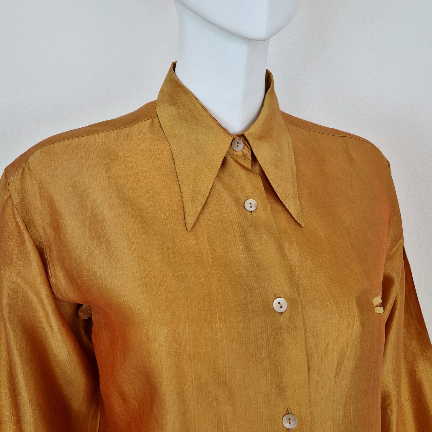 Camicia Romeo Gigli 1990 seta gialla