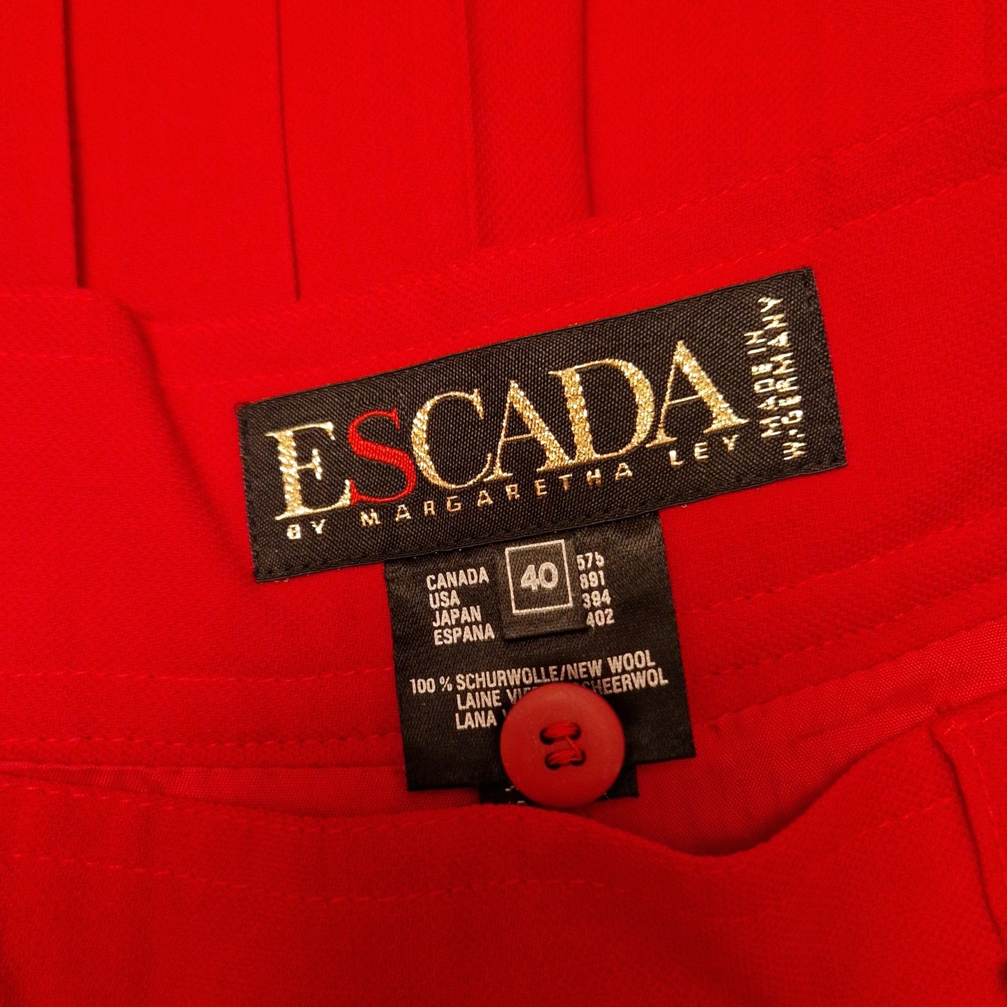 Gonna pantalone Escada lana rossa