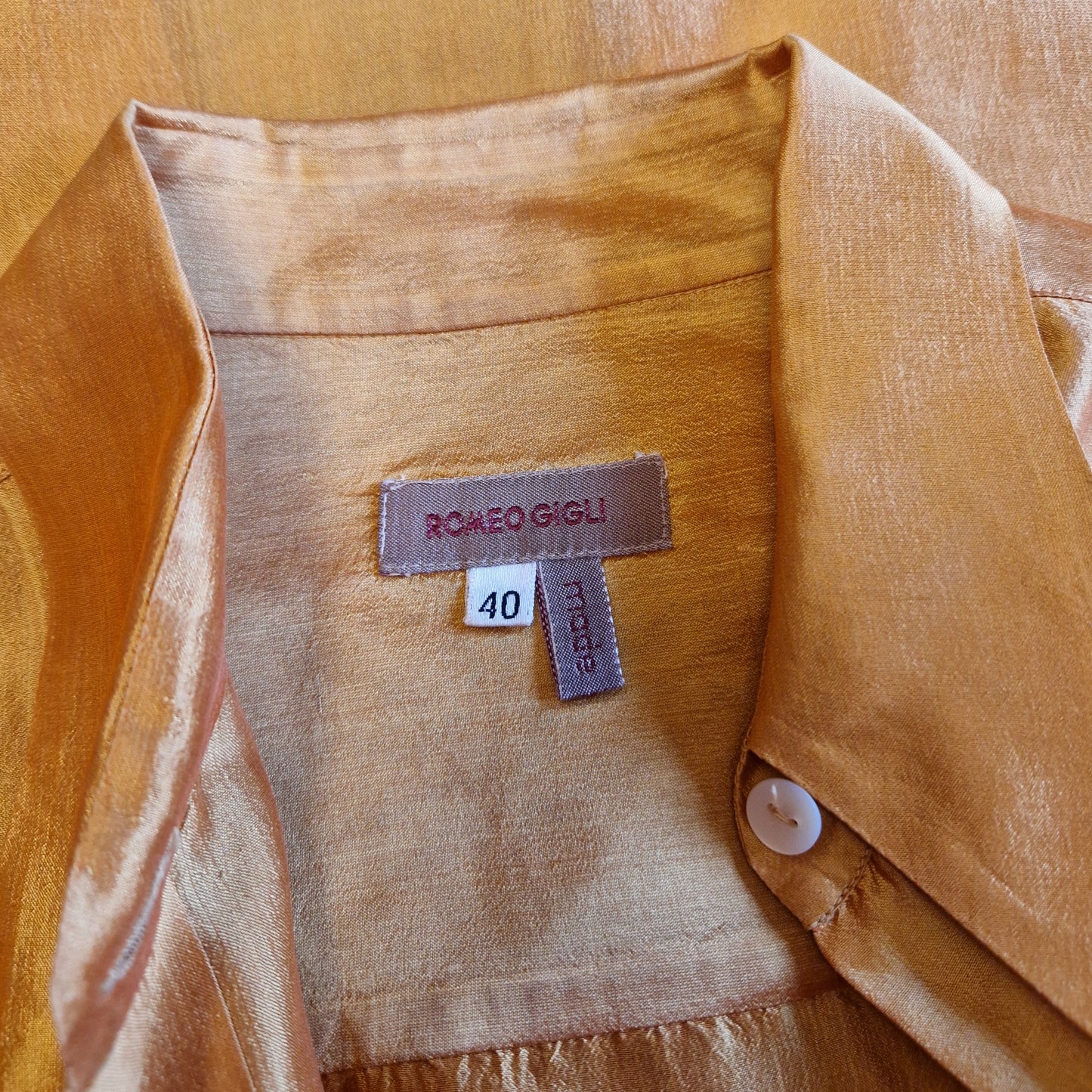 Camicia Romeo Gigli 1990 seta gialla