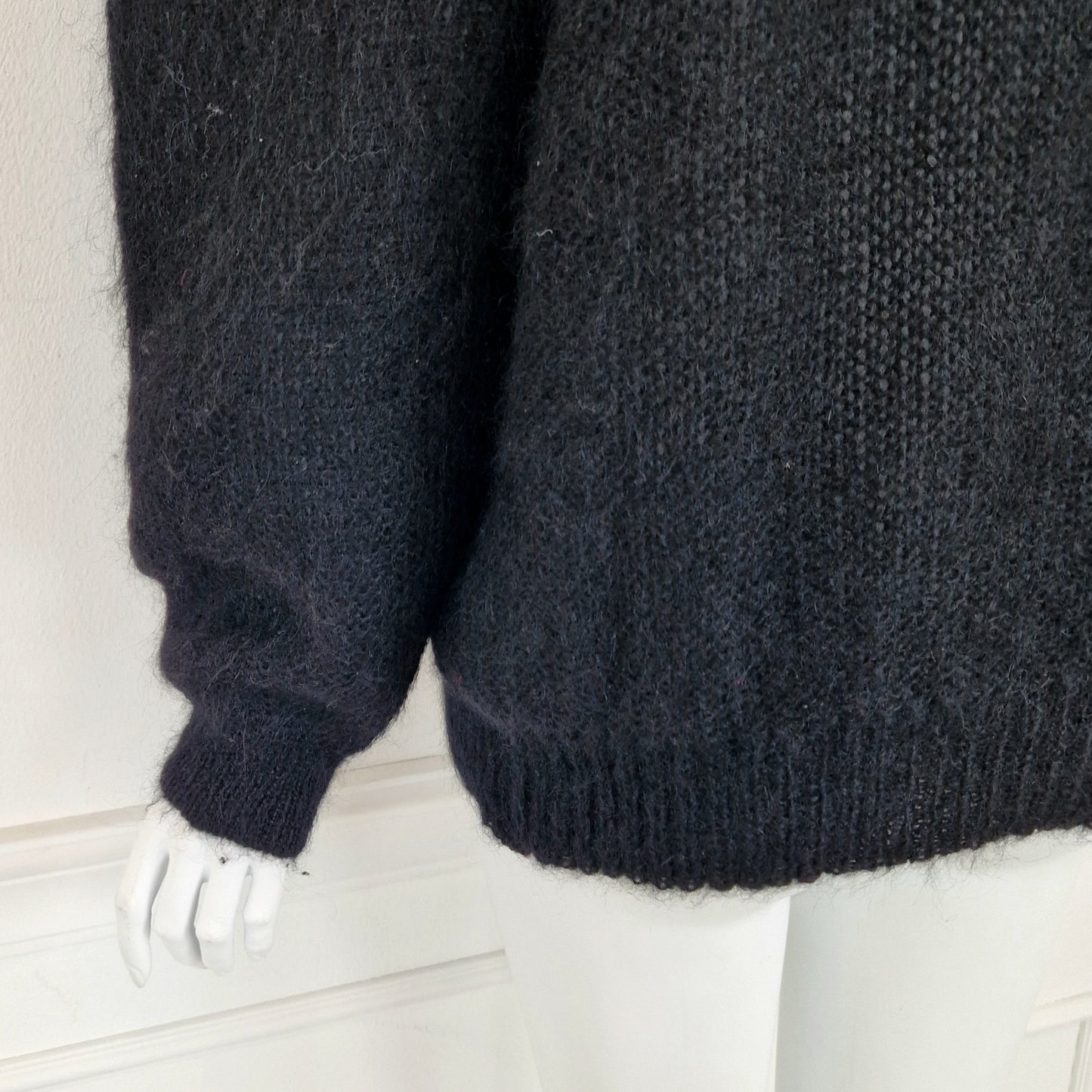 Maglione nero super kid mohair