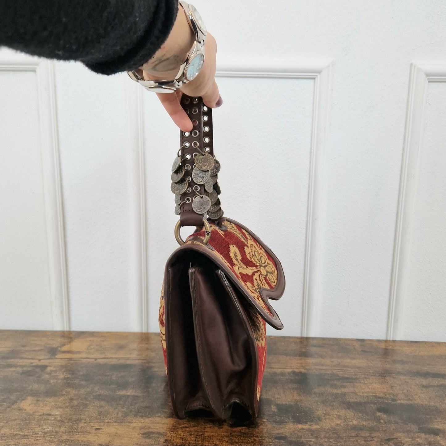 Borsa Romeo Gigli tessuto e nappine