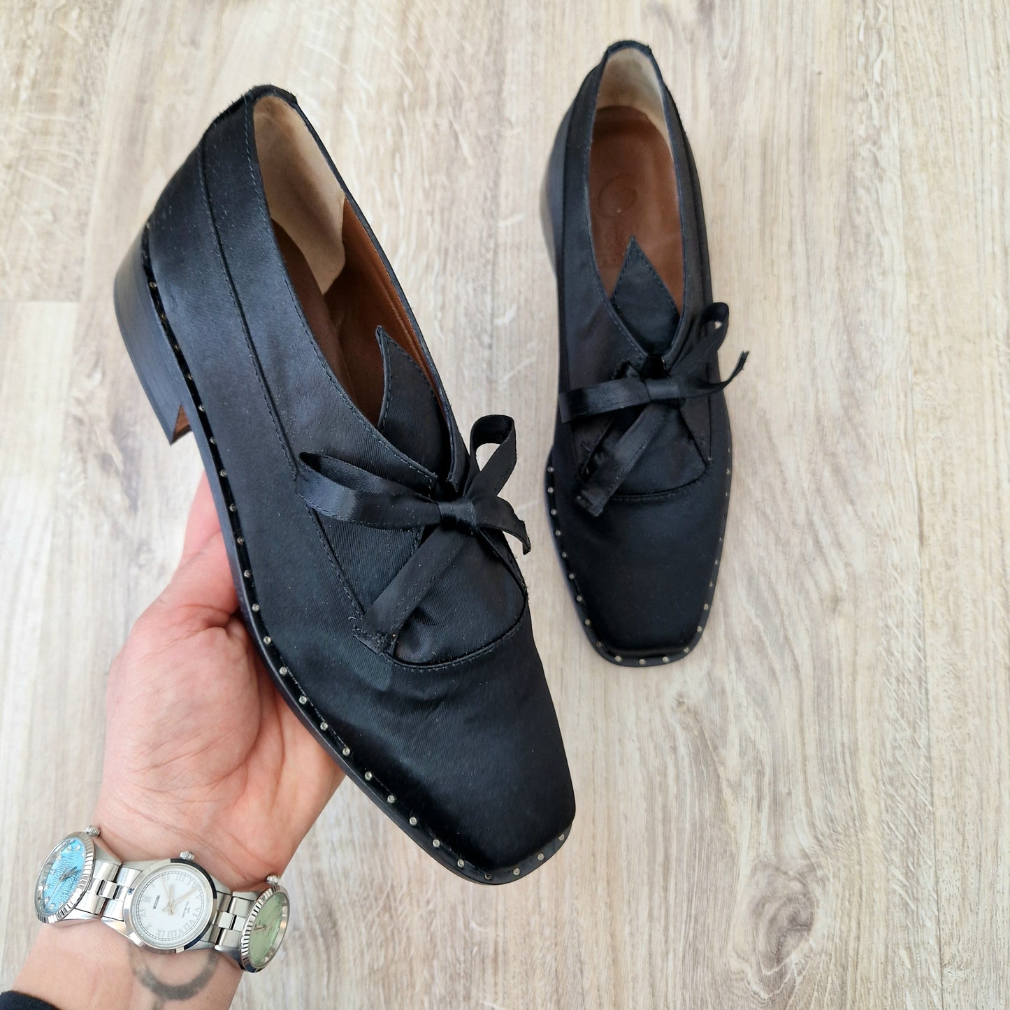 Scarpe Romeo Gigli raso nero