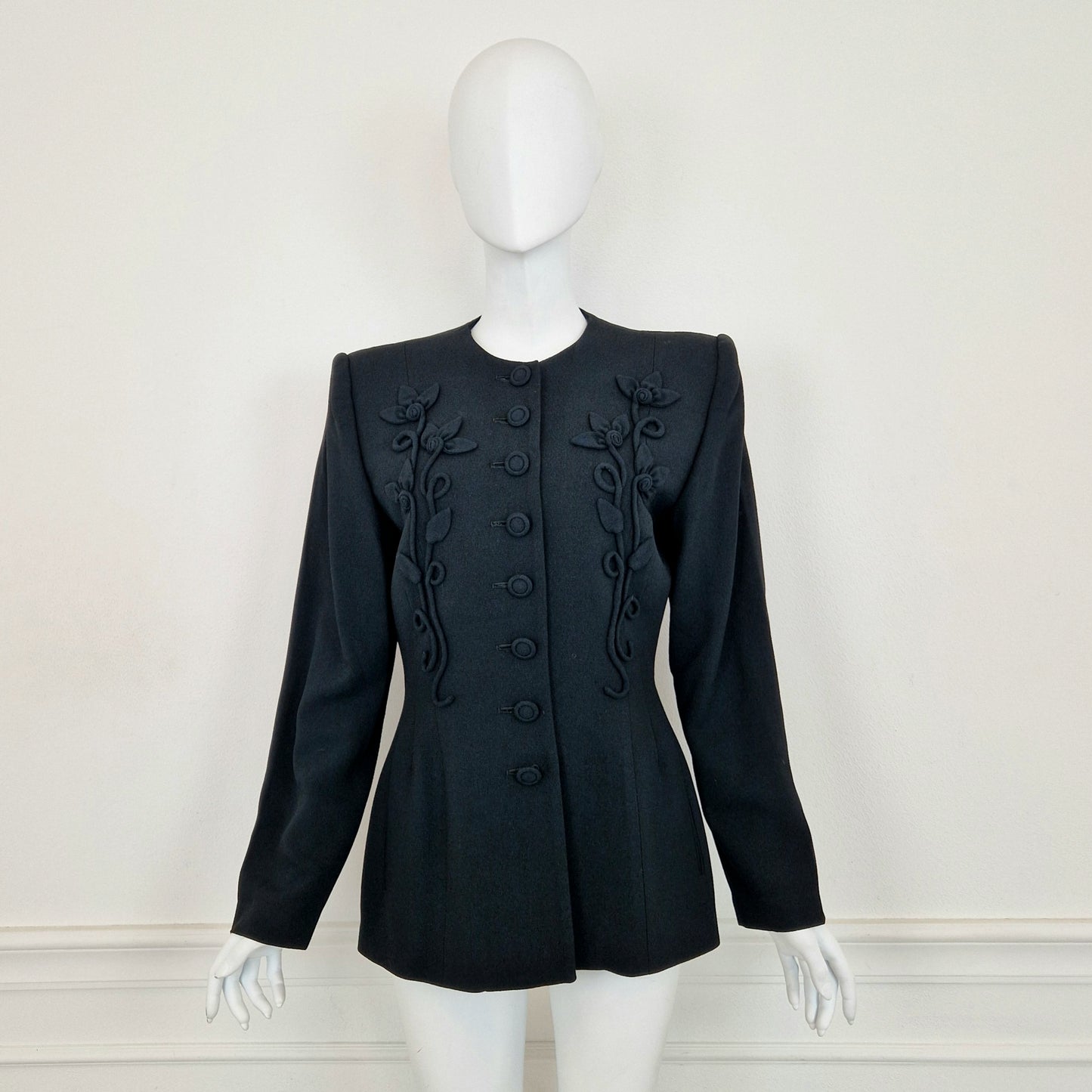 Norma Kamali | Giacca vintage con fiori applicati 1988
