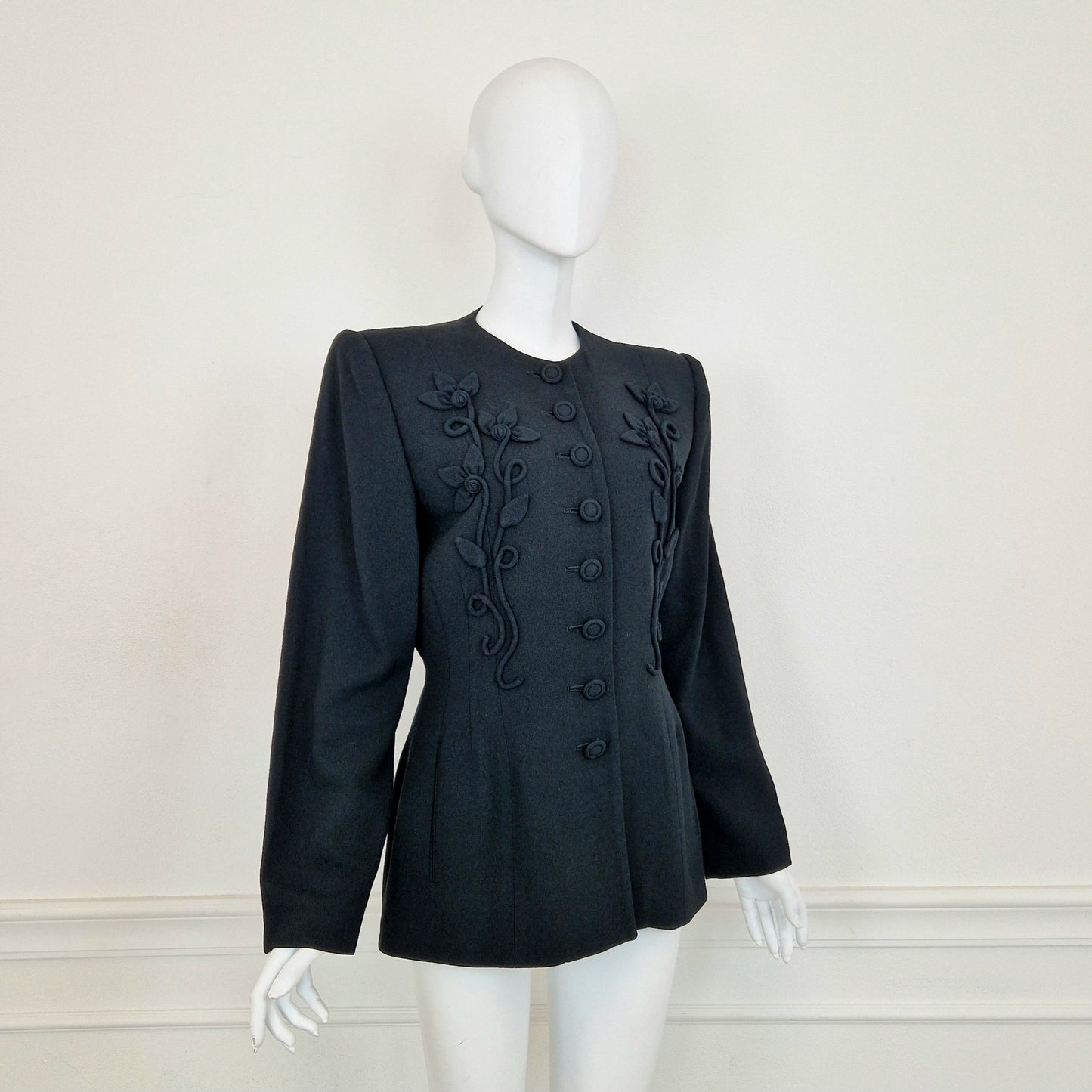 Norma Kamali | Giacca vintage con fiori applicati 1988