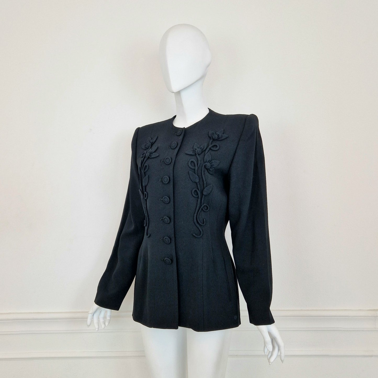 Norma Kamali | Giacca vintage con fiori applicati 1988