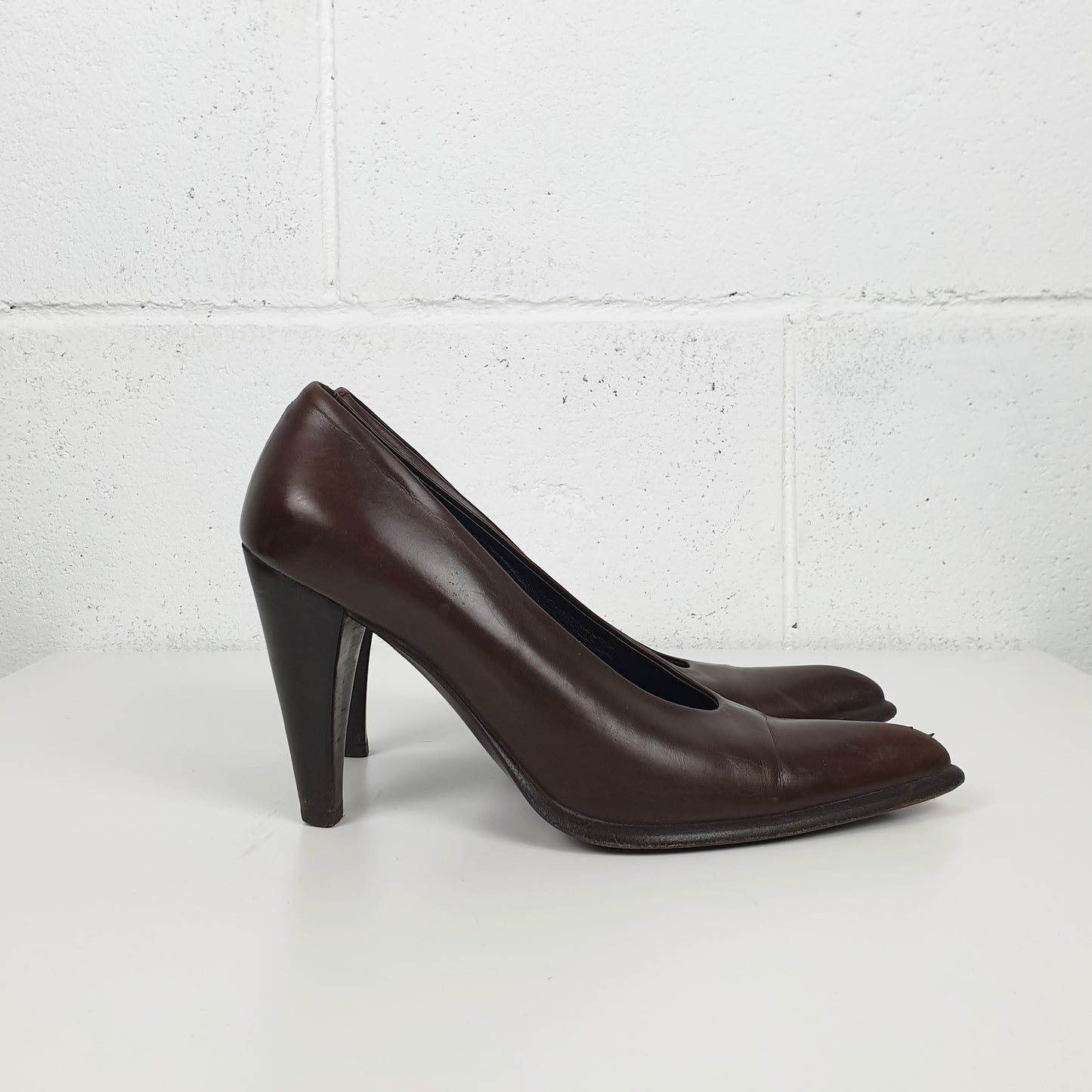 Décolleté Max Mara in pelle marrone
