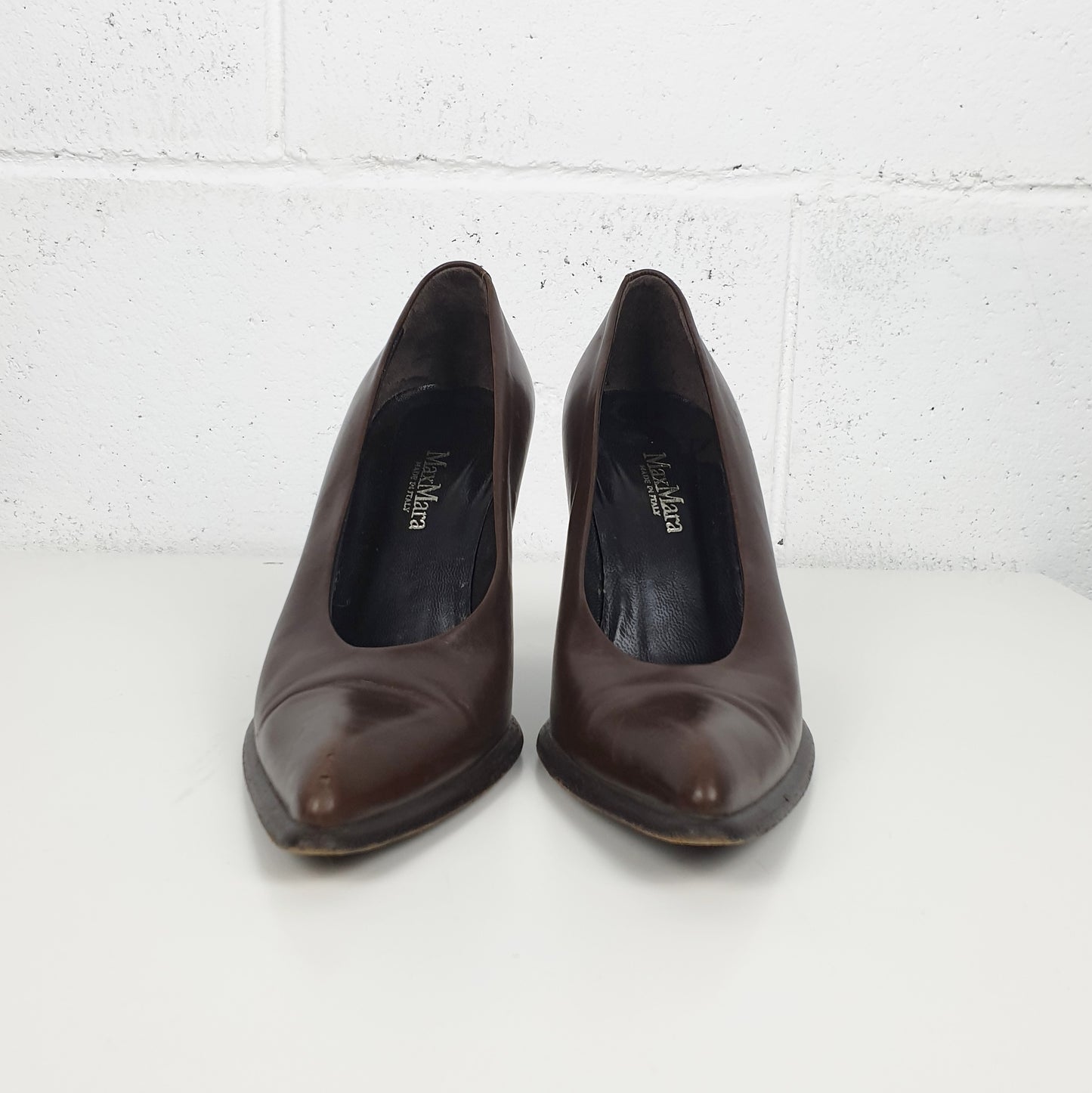 Décolleté Max Mara in pelle marrone