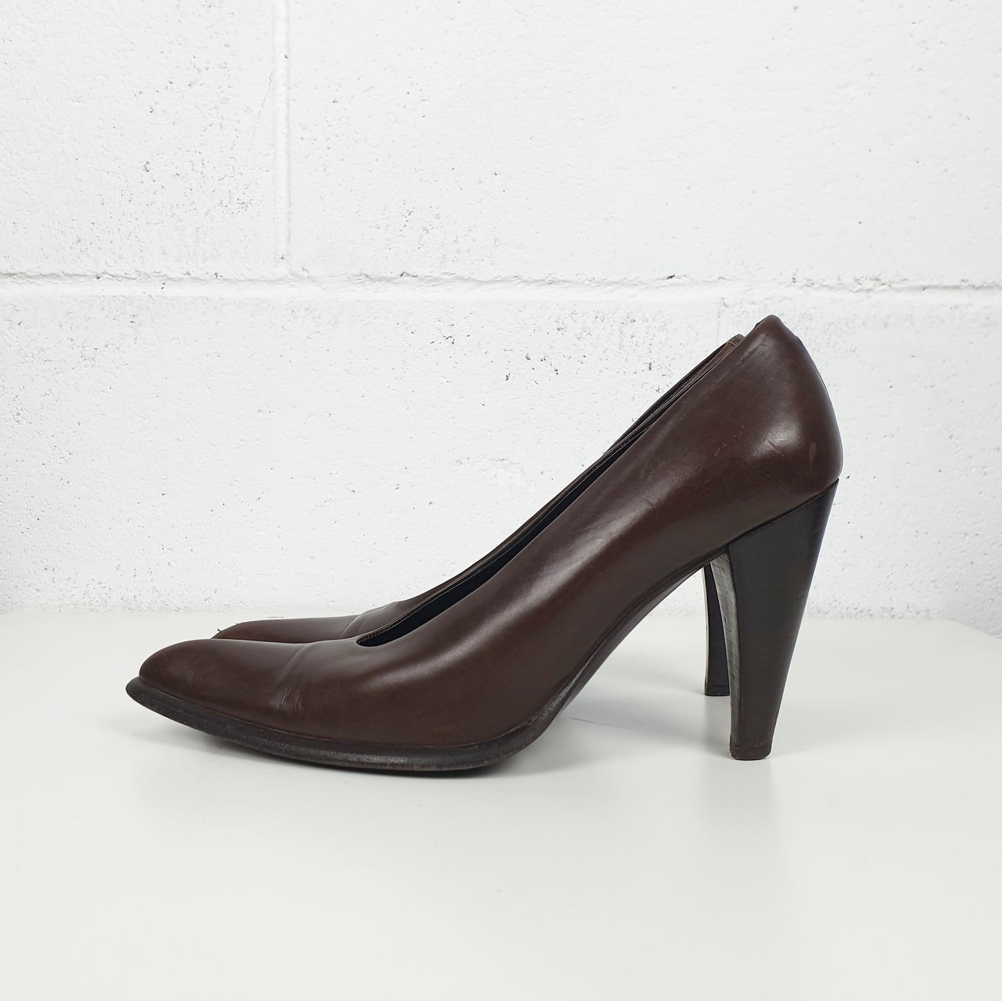 Décolleté Max Mara in pelle marrone