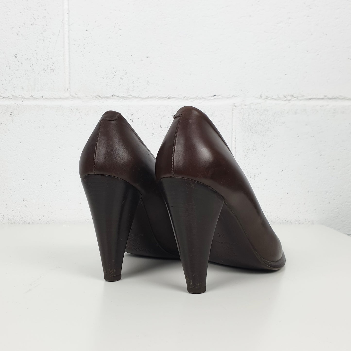 Décolleté Max Mara in pelle marrone