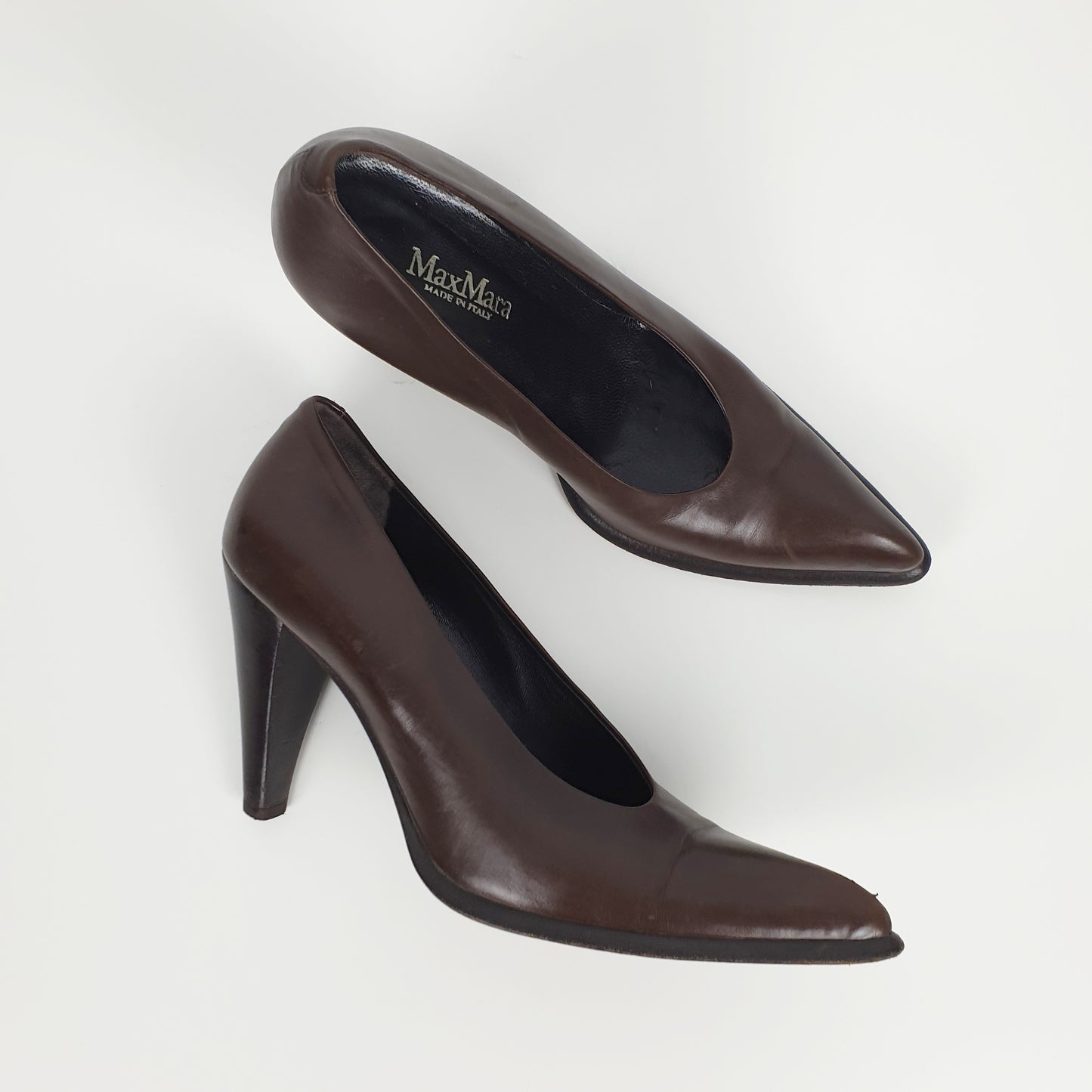 Décolleté Max Mara in pelle marrone