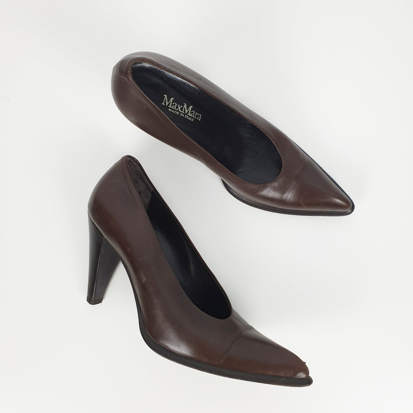 Décolleté Max Mara in pelle marrone
