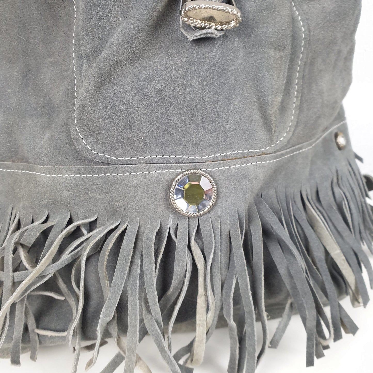 Zaino vintage camoscio grigio
