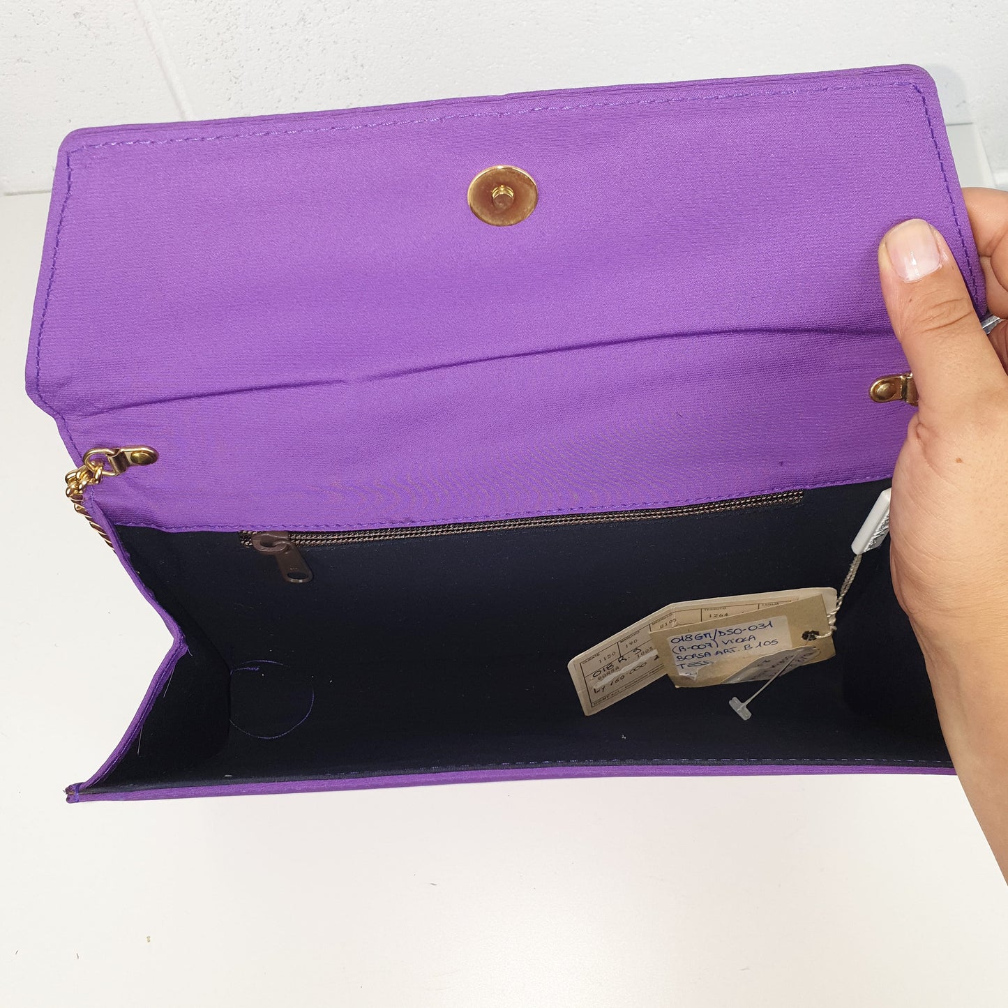 Borsa Gabriella Medici raso viola