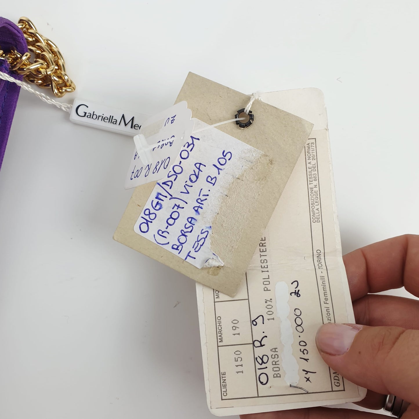 Borsa Gabriella Medici raso viola
