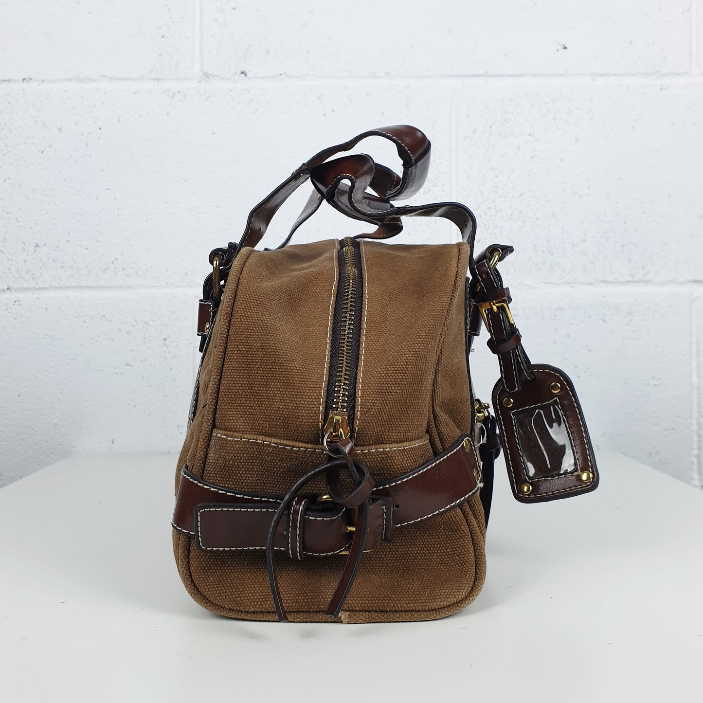 Borsa Chloè pelle e tessuto marrone