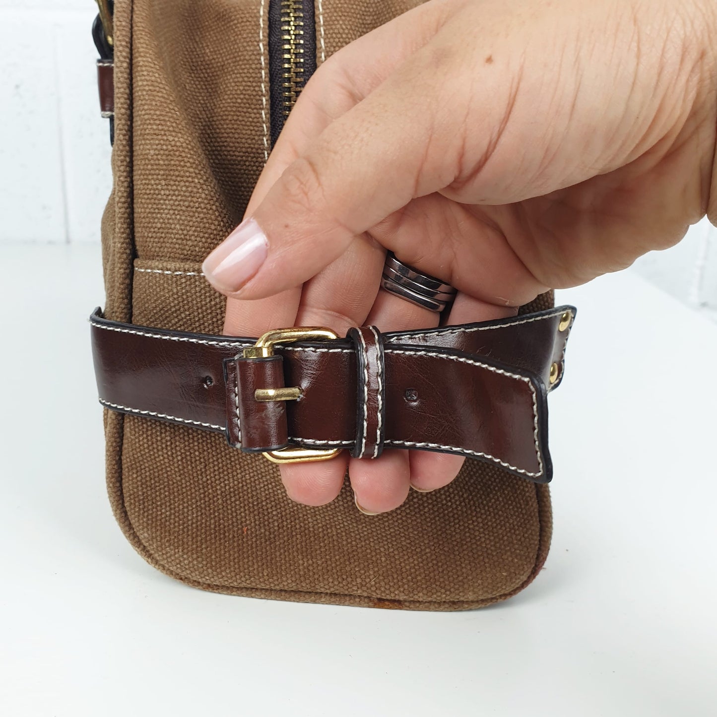 Borsa Chloè pelle e tessuto marrone
