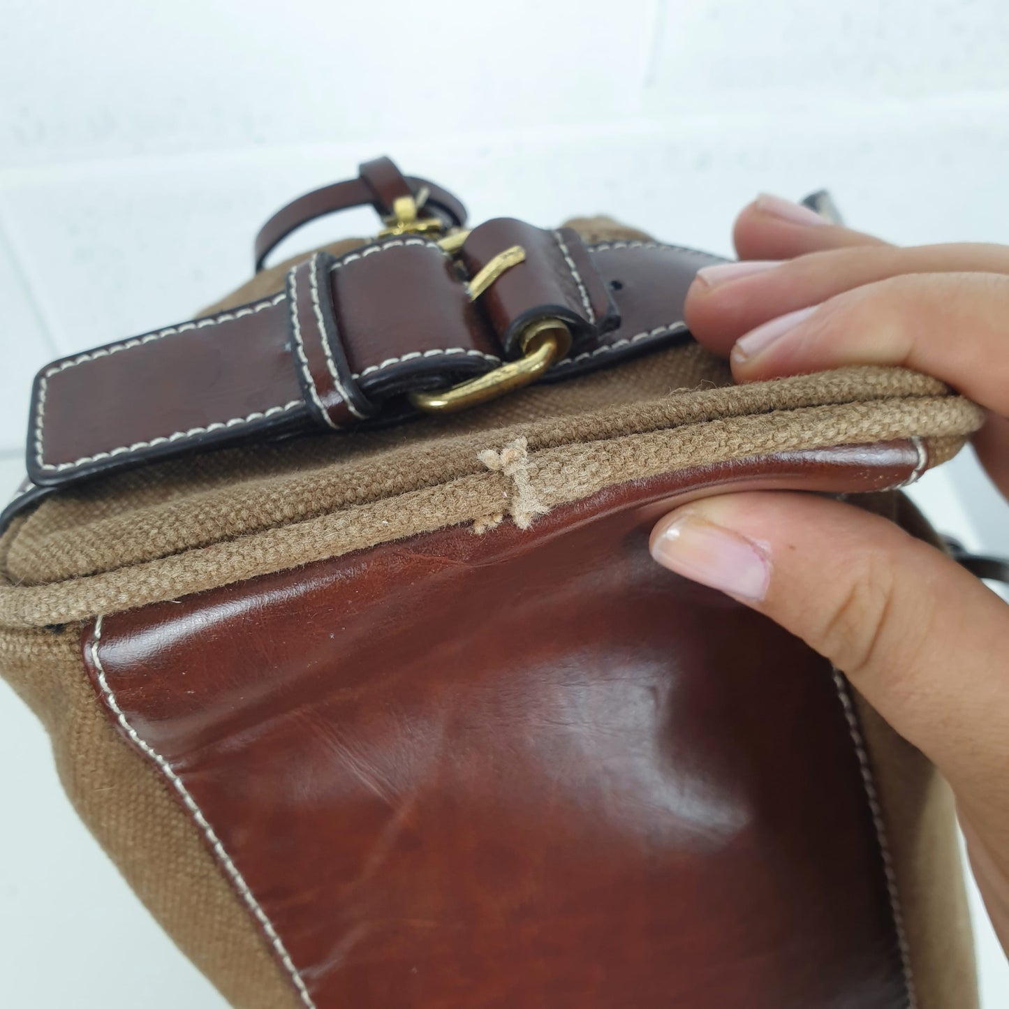 Borsa Chloè pelle e tessuto marrone