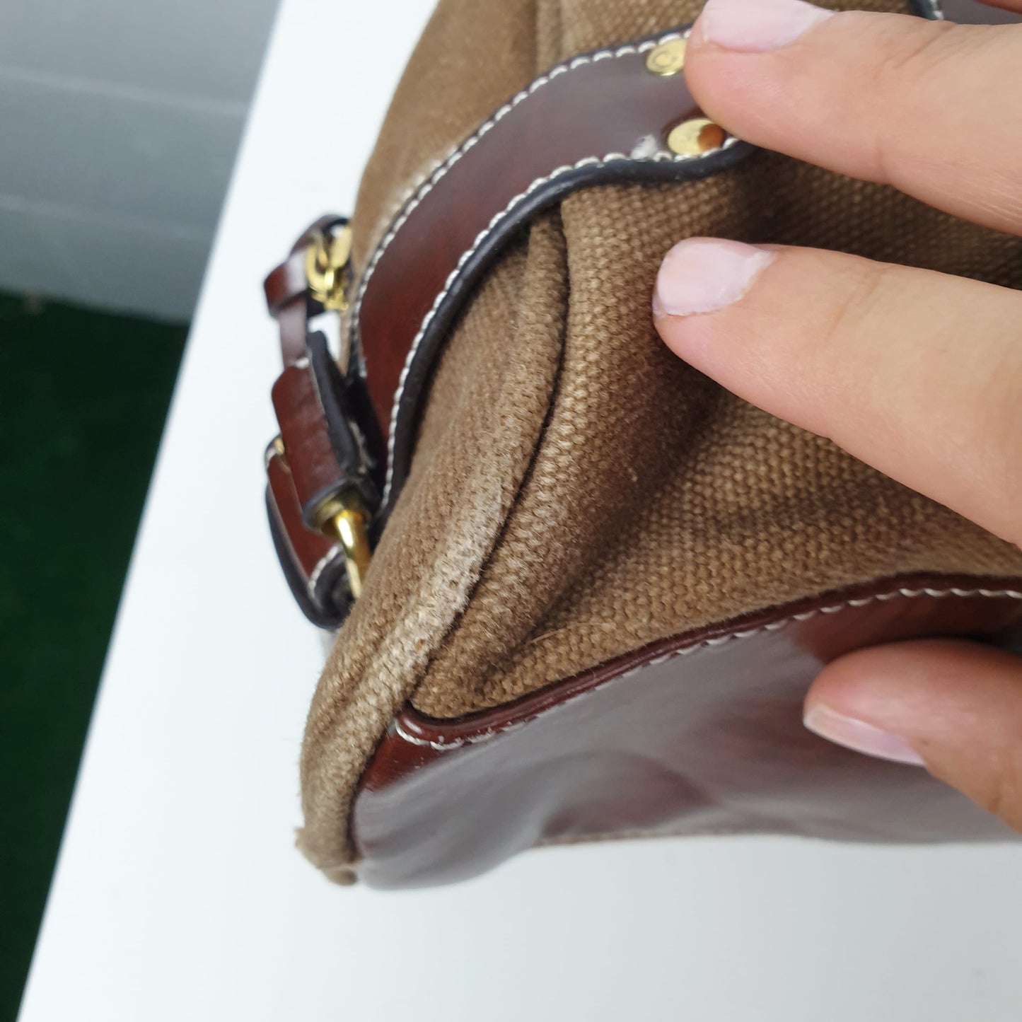 Borsa Chloè pelle e tessuto marrone