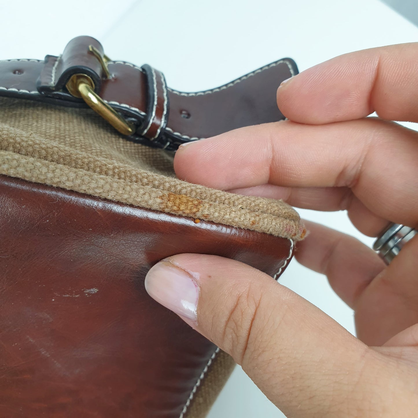 Borsa Chloè pelle e tessuto marrone