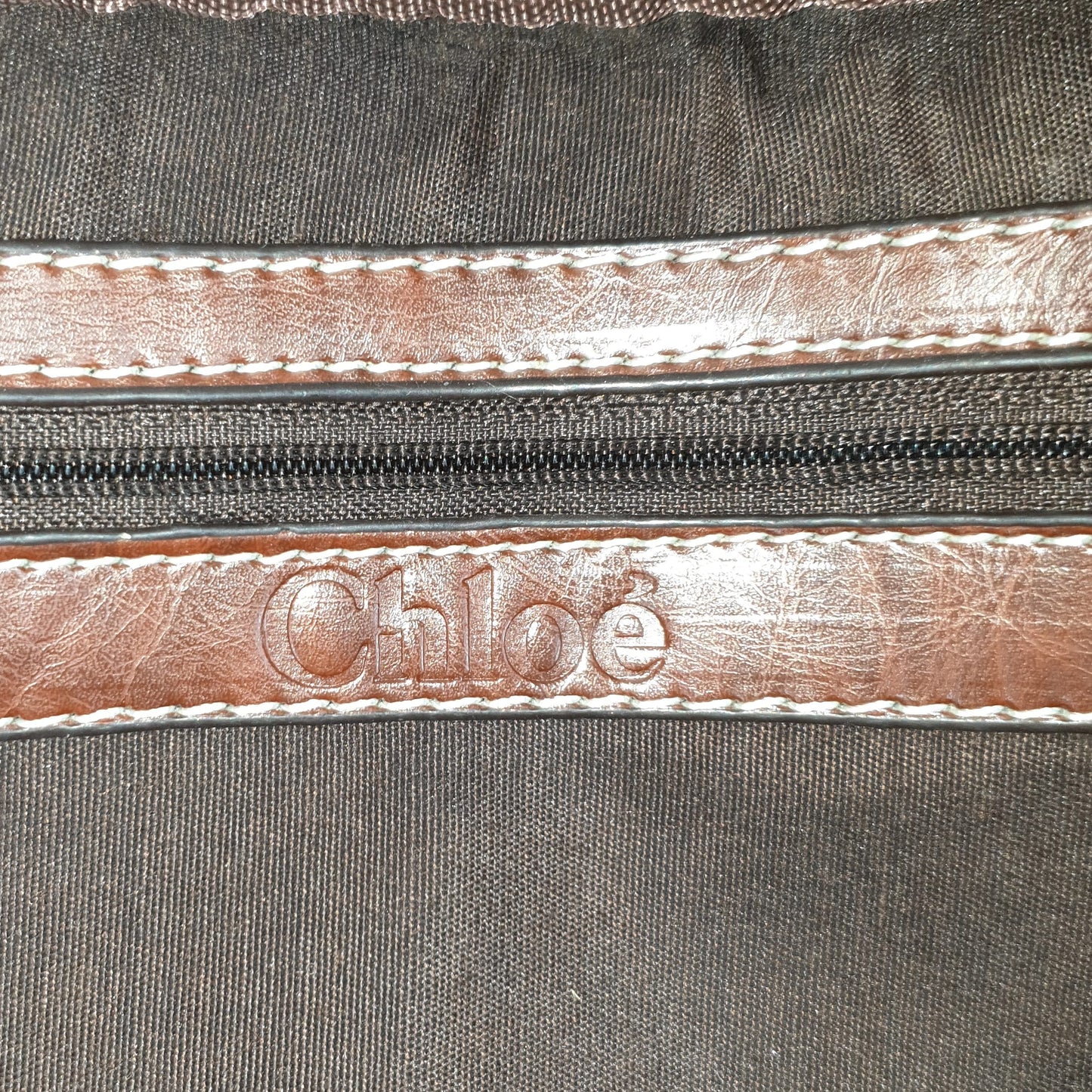 Borsa Chloè pelle e tessuto marrone