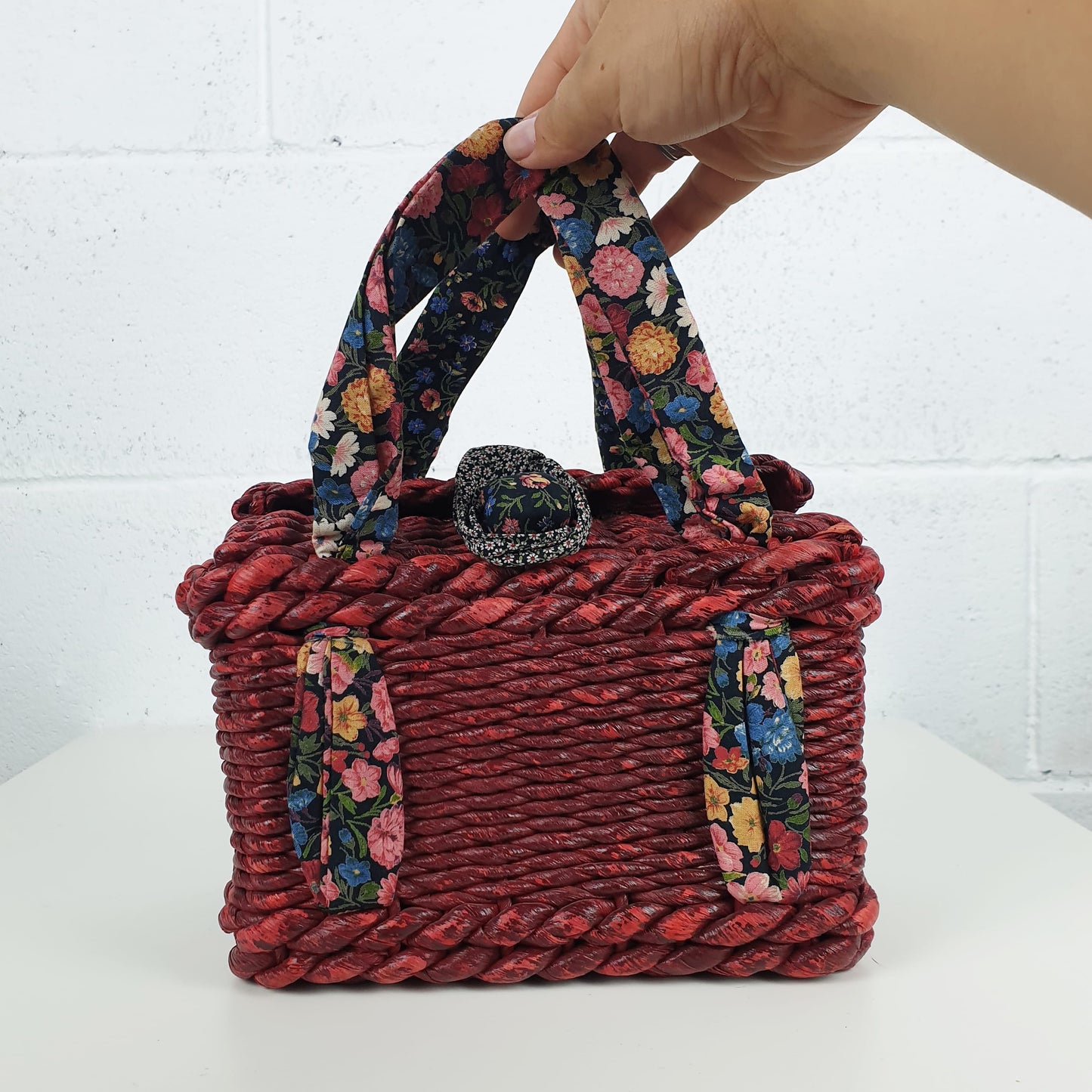 Borsa in vimini rossa