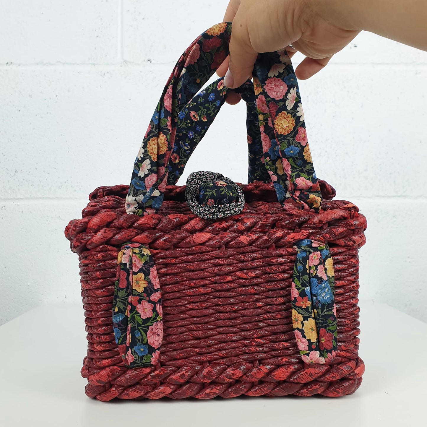 Borsa in vimini rossa