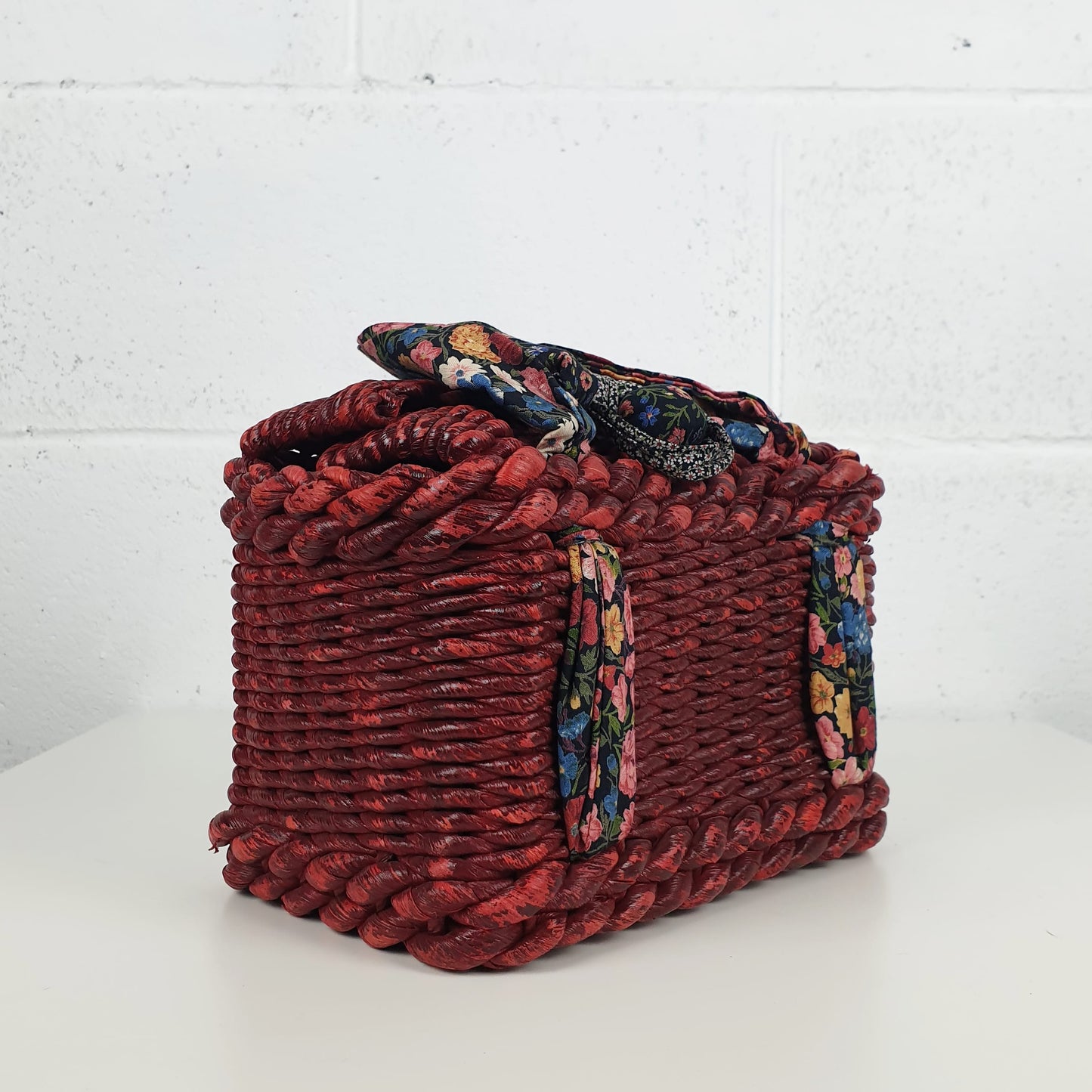 Borsa in vimini rossa