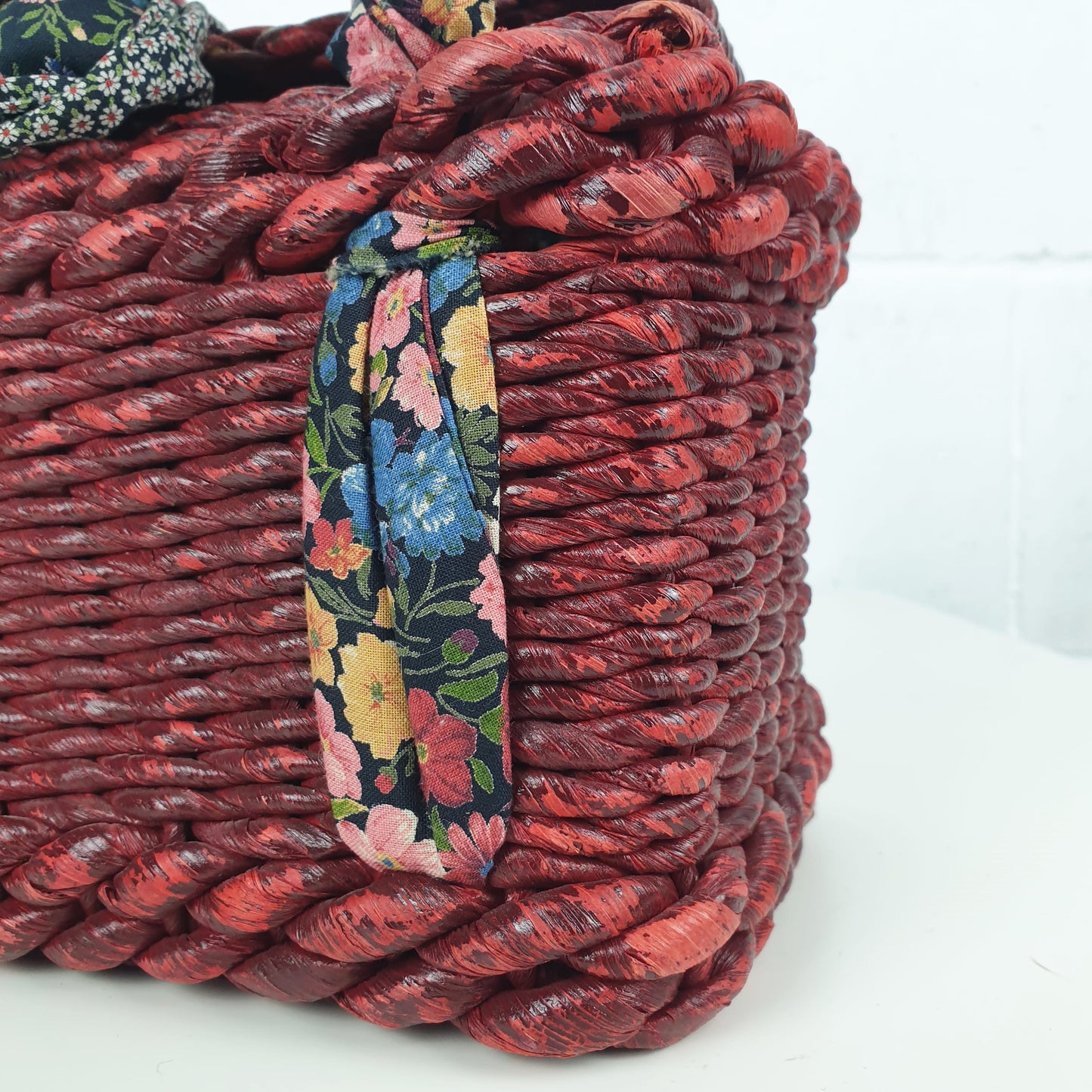 Borsa in vimini rossa