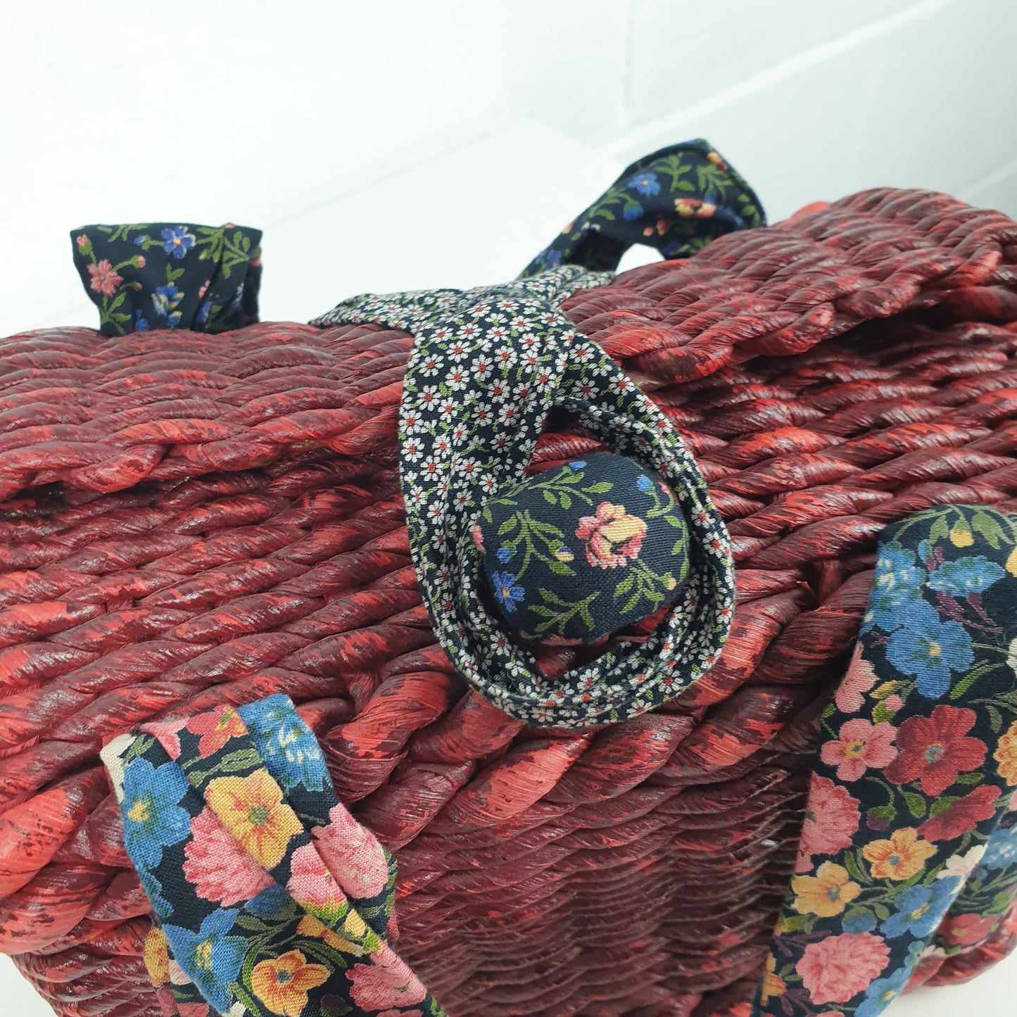 Borsa in vimini rossa