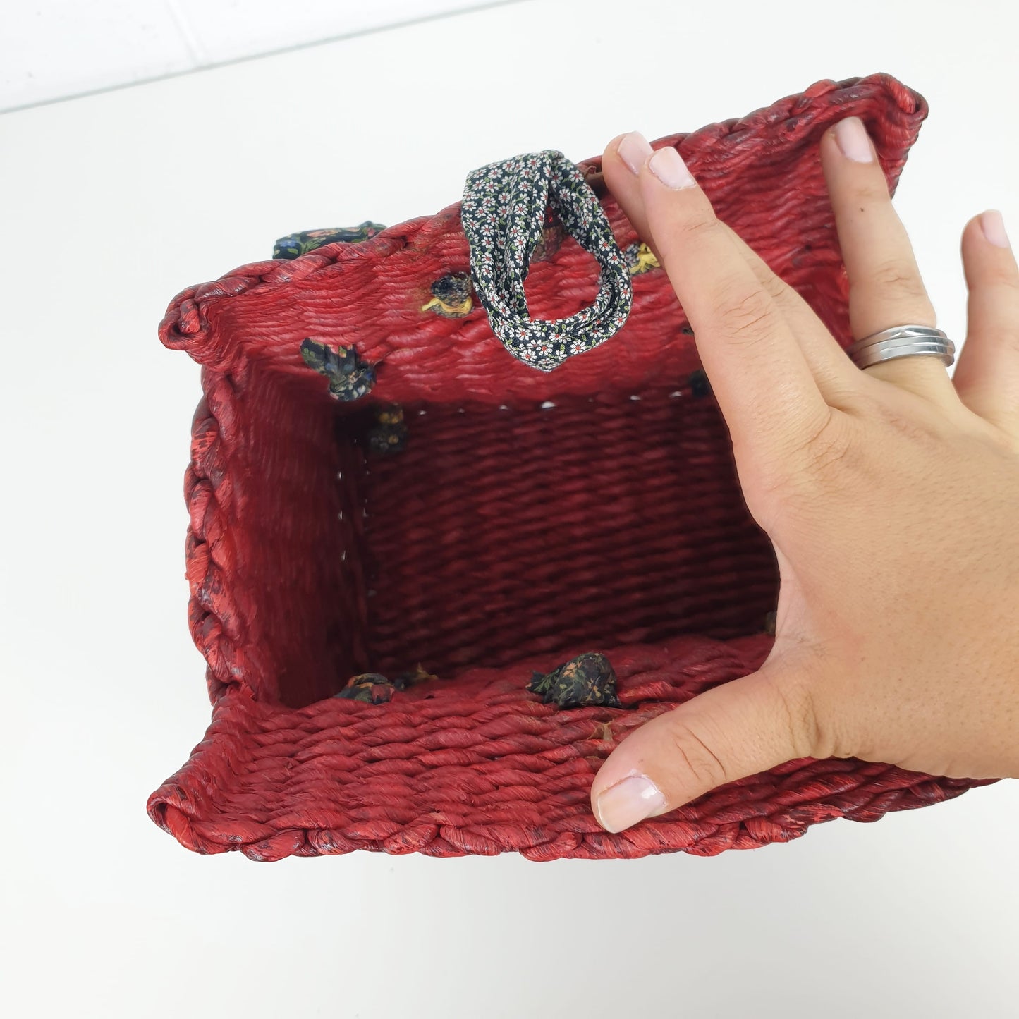 Borsa in vimini rossa
