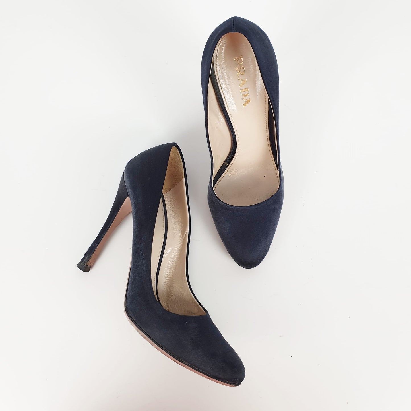 Décolleté Prada raso blu notte
