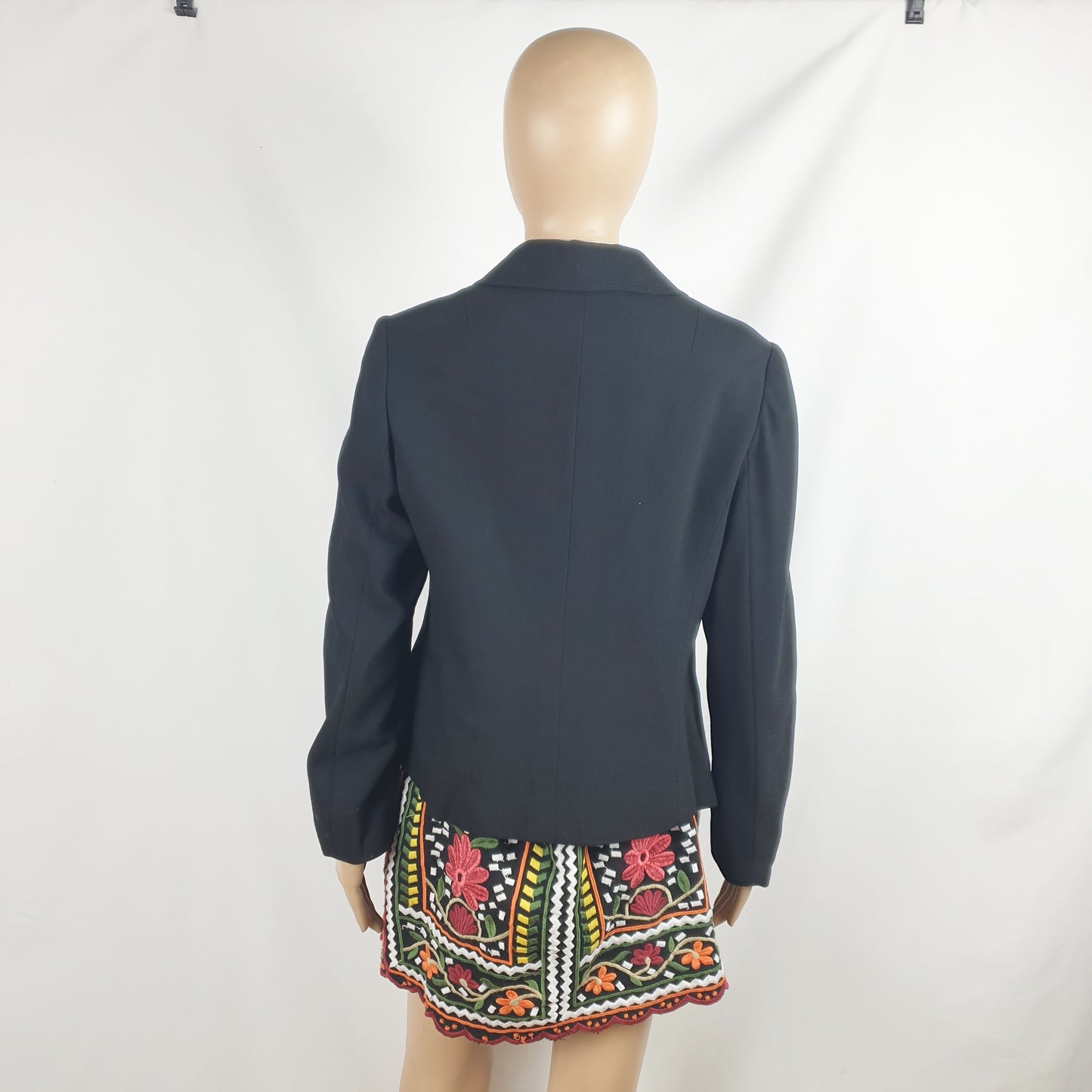 Blazer vintage nero bottoni rivestiti