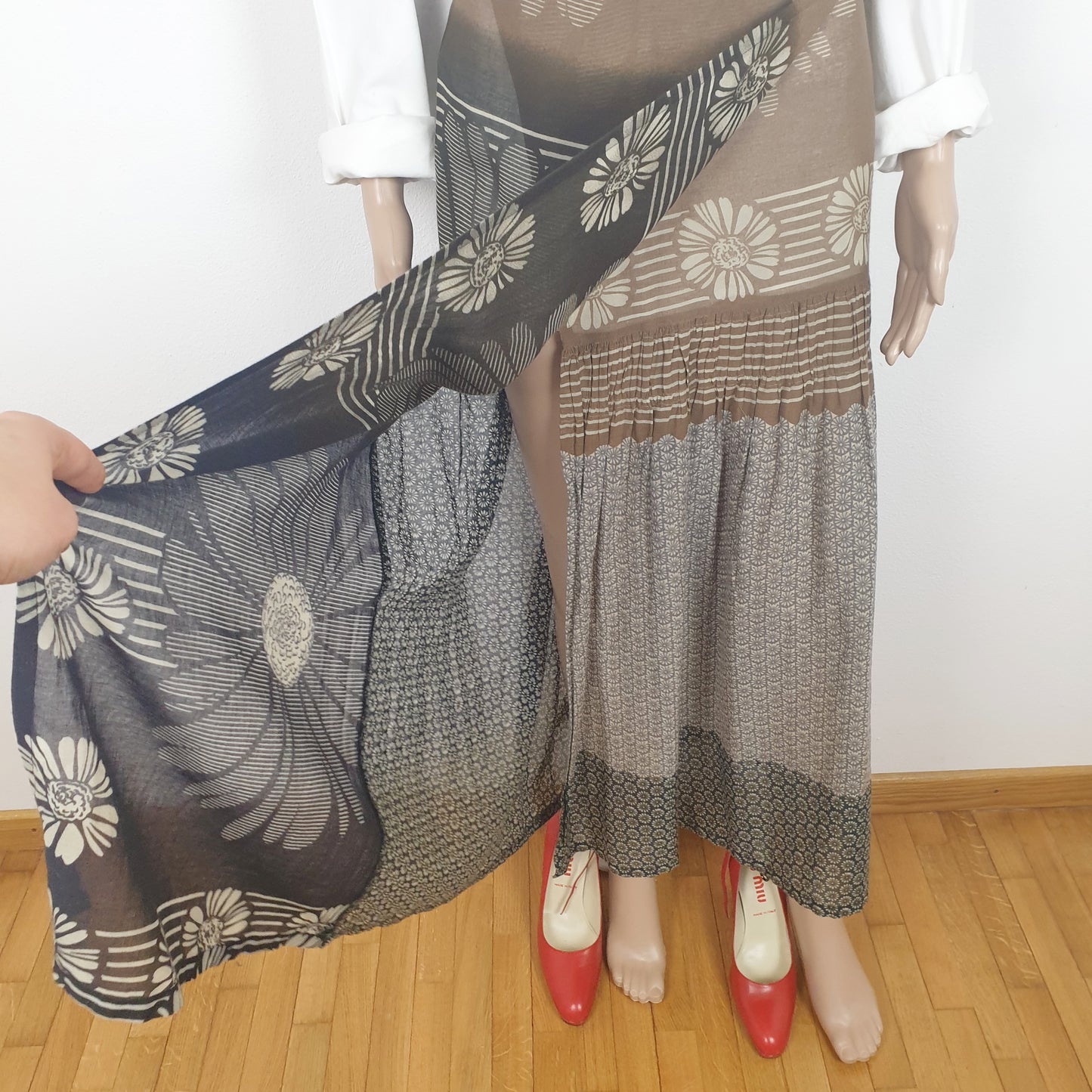 gonna lunga Dries Van Noten stampa fiori