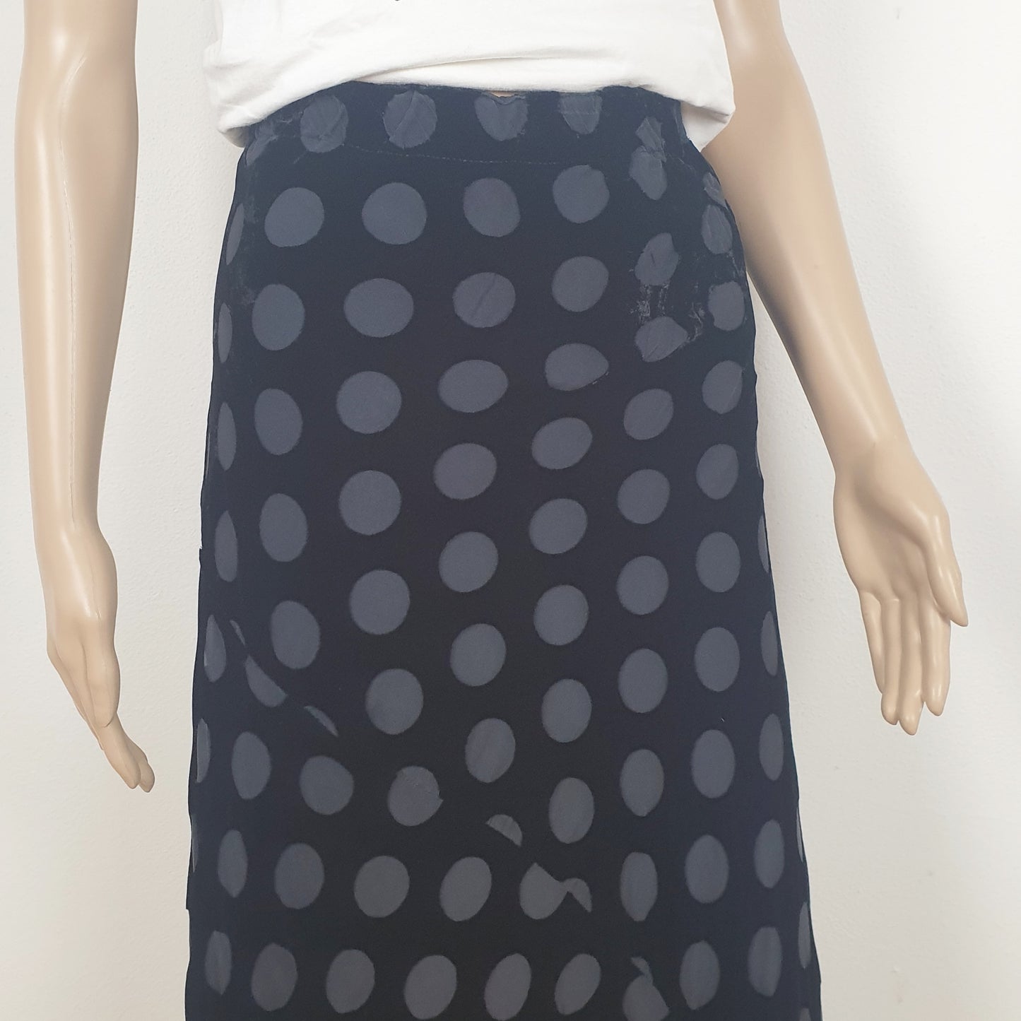 Gonna Comme des Garcons velluto liscio e pois