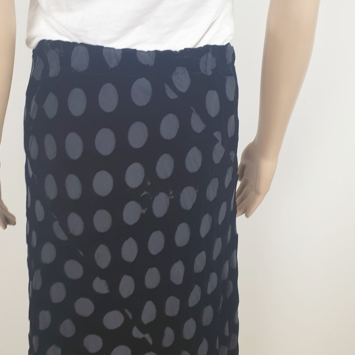 Gonna Comme des Garcons velluto liscio e pois