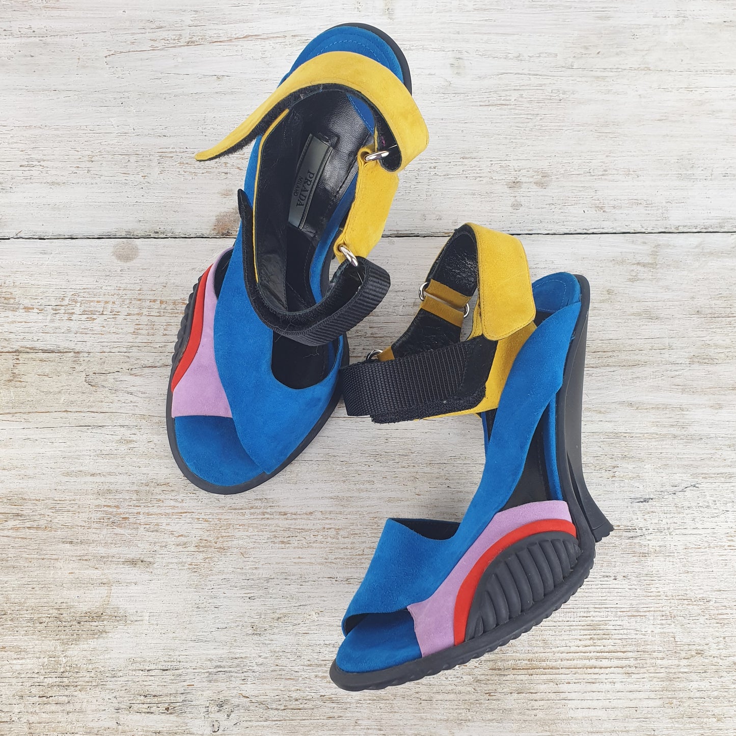 sandali Prada in suede multicolor
