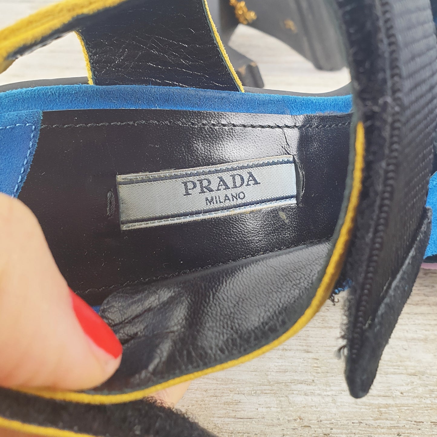 sandali Prada in suede multicolor