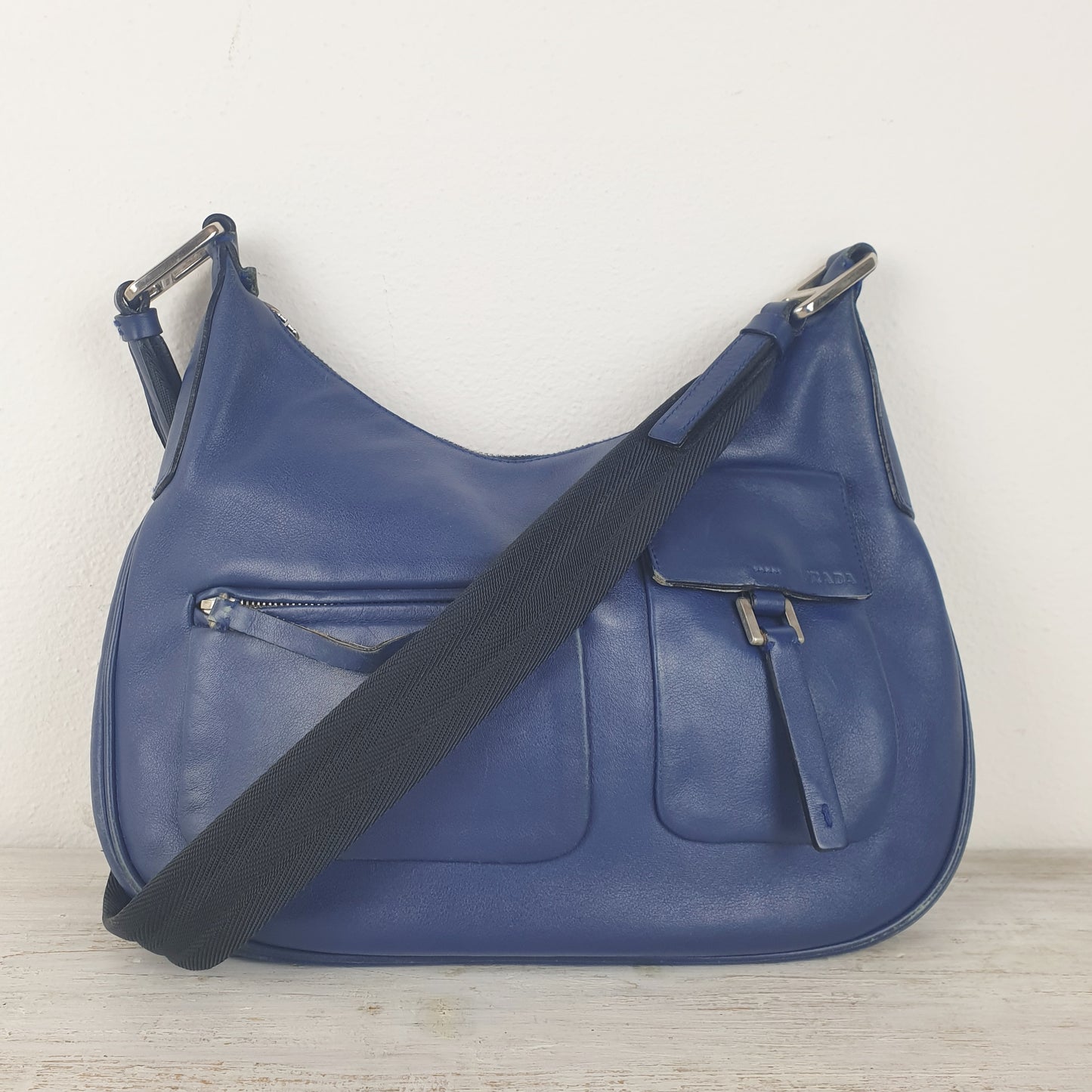 Borsa vintage Prada pelle blu