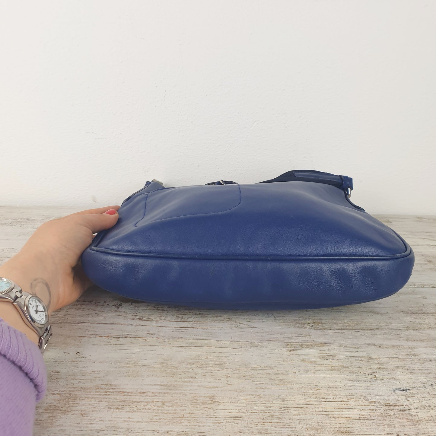 Borsa vintage Prada pelle blu