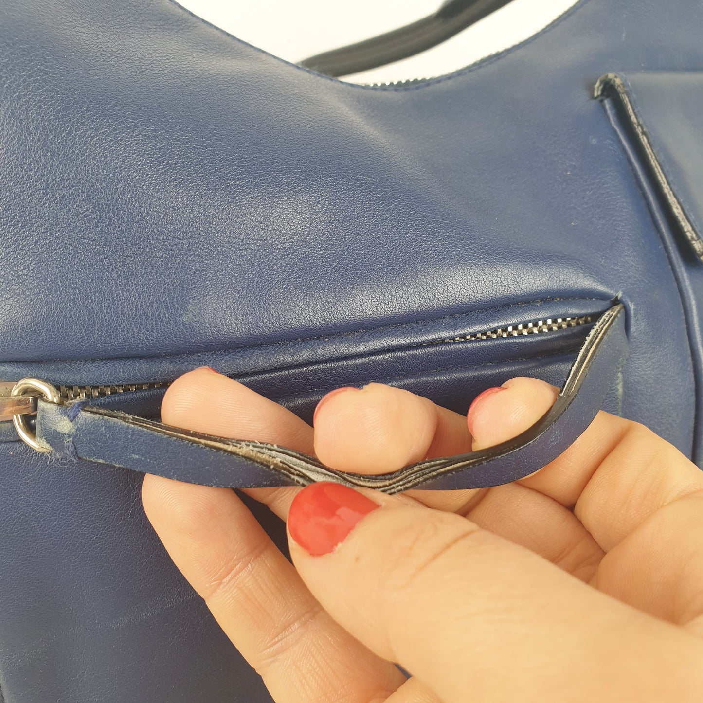 Borsa vintage Prada pelle blu