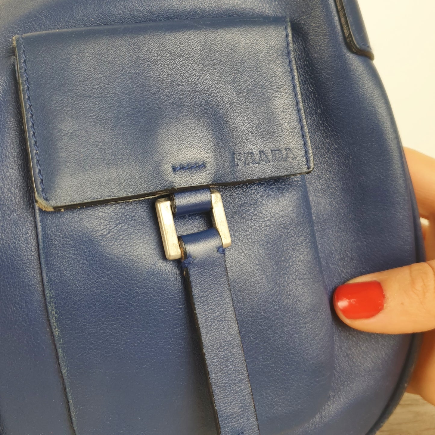 Borsa vintage Prada pelle blu