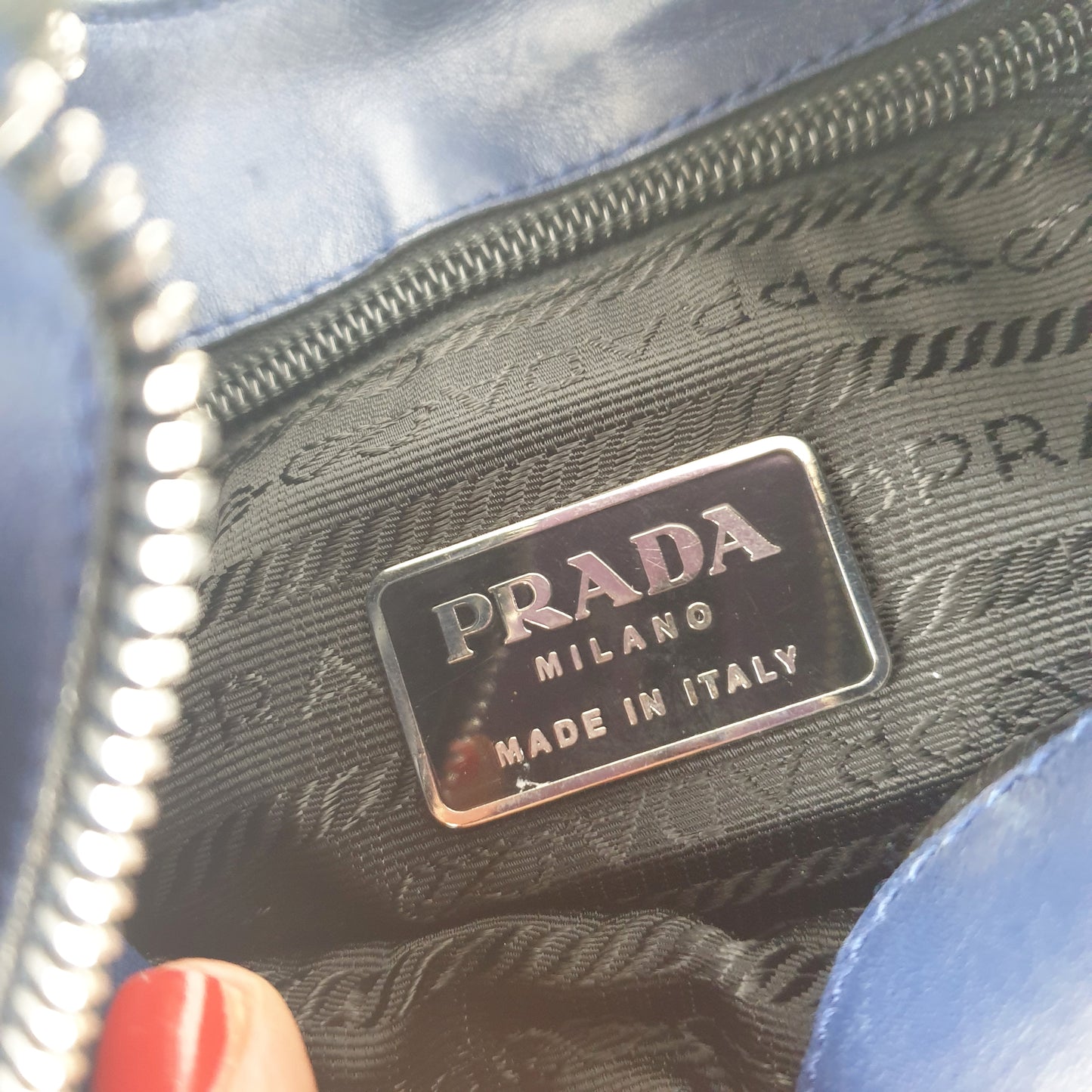 Borsa vintage Prada pelle blu