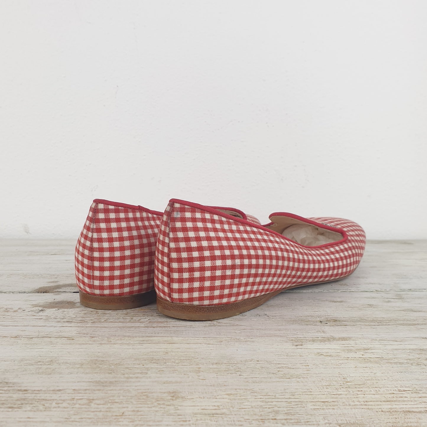 Slippers Prada vichy bianco rosso