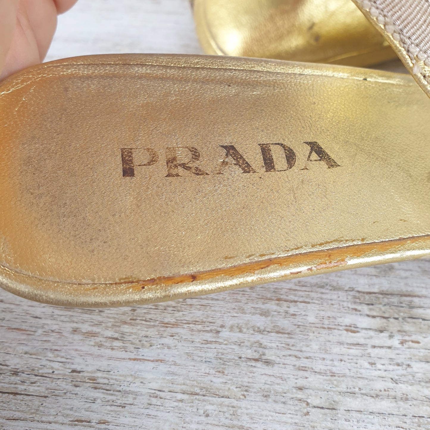 Slingback Prada pelle oro nr.39