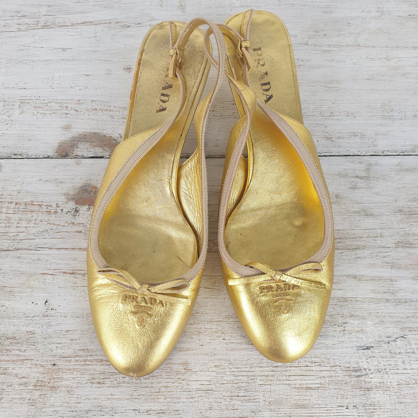 Slingback Prada pelle oro nr.39