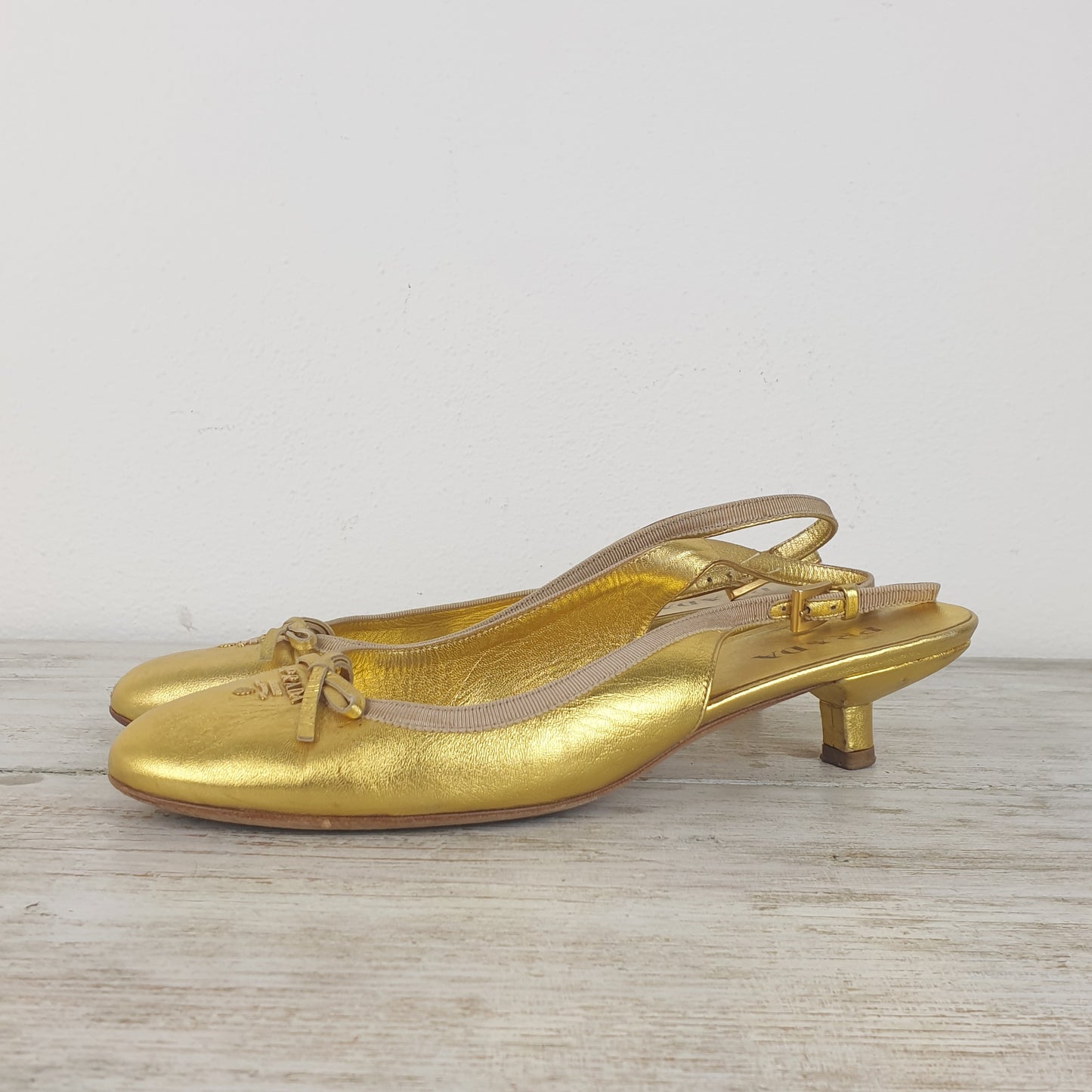 Slingback Prada pelle oro nr.39