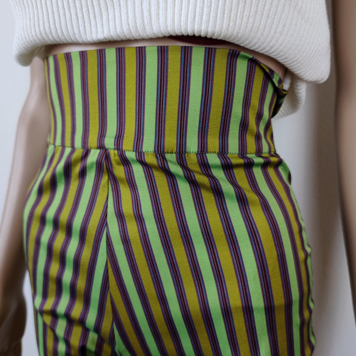 Pantaloni a righe Romeo Gigli vita altissima